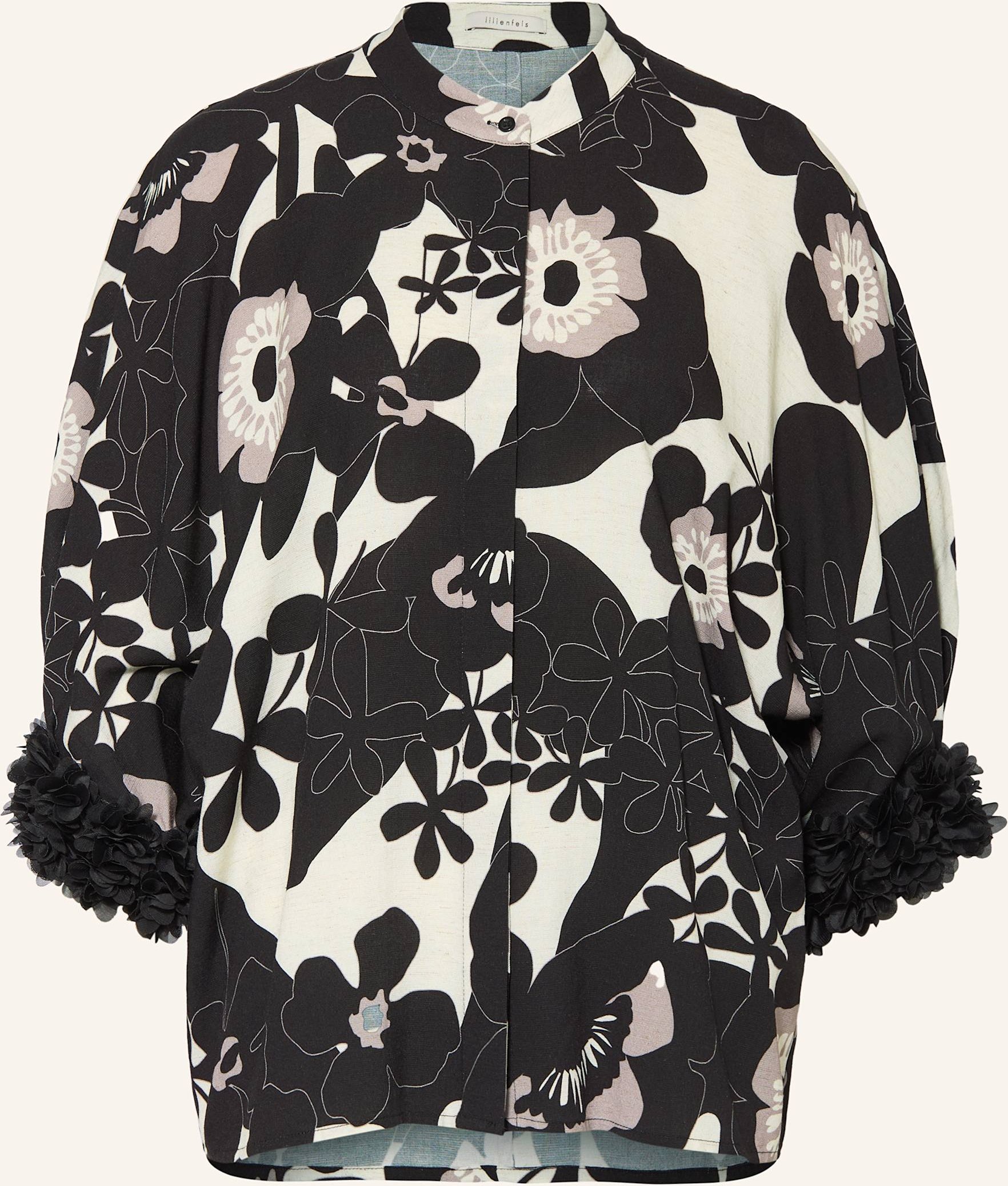 Lilienfels Leinenbluse Mit 3/4-Arm schwarz