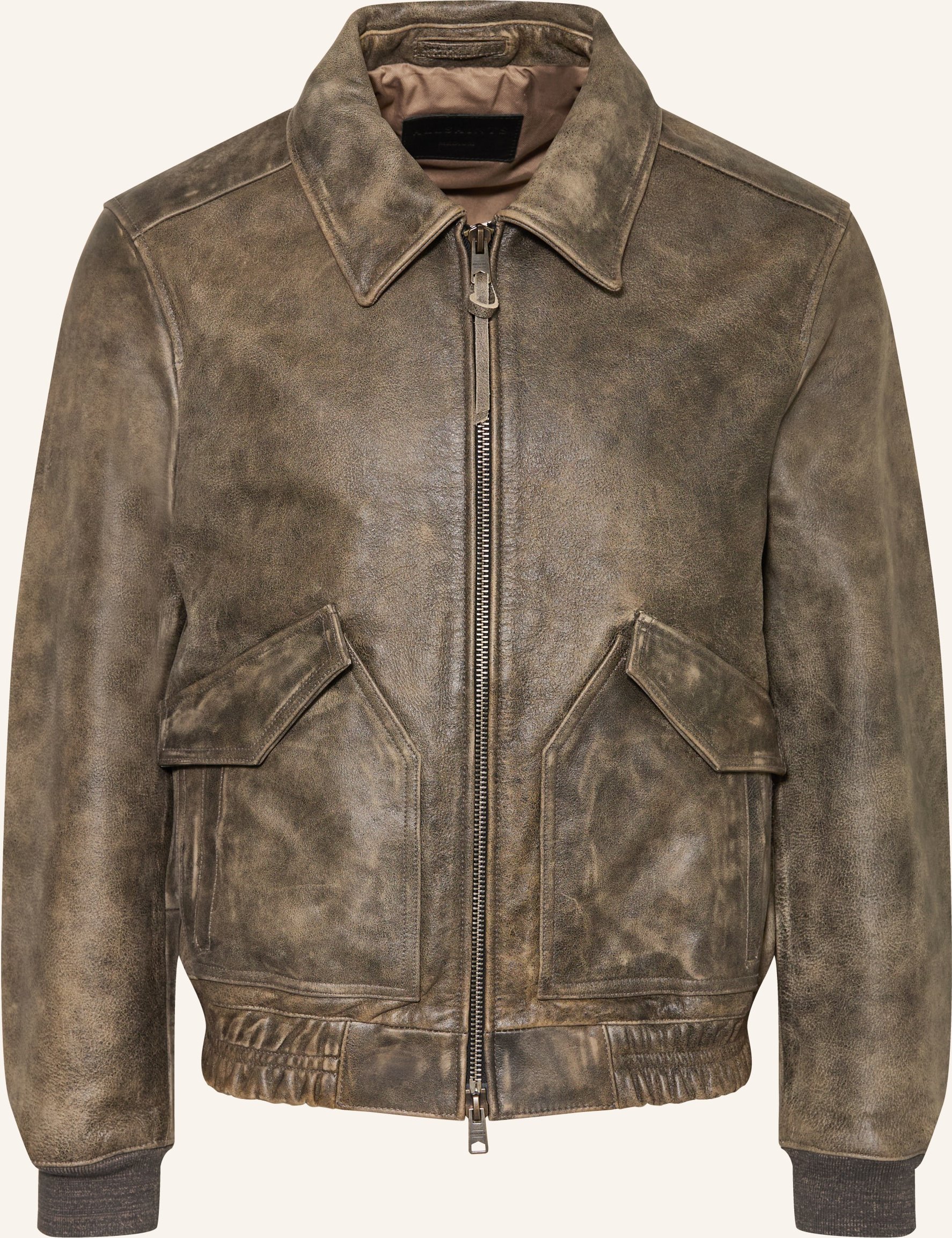 Allsaints Lederjacke Marland schwarz