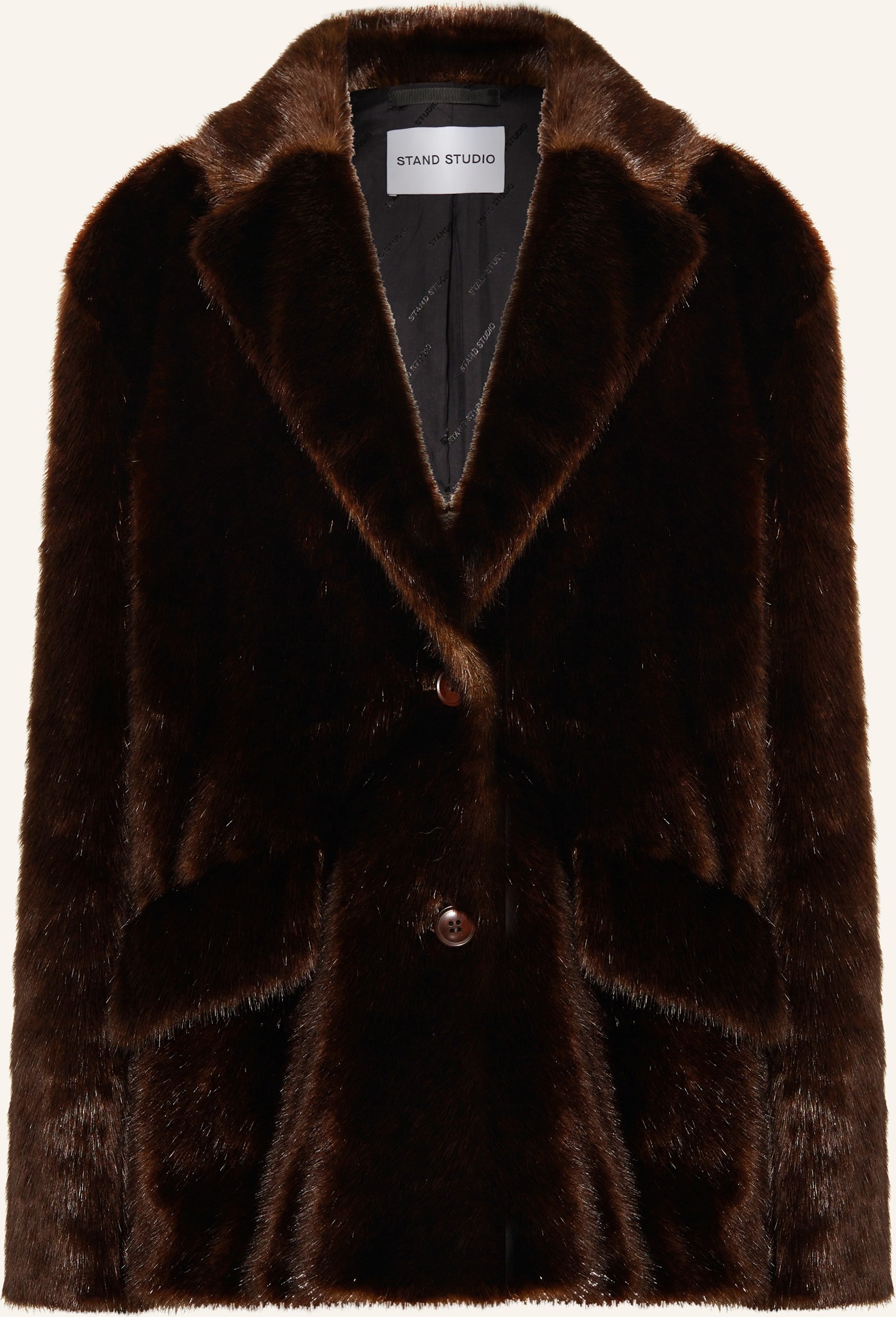 Stand Studio Kunstfell-Jacke Evyn braun