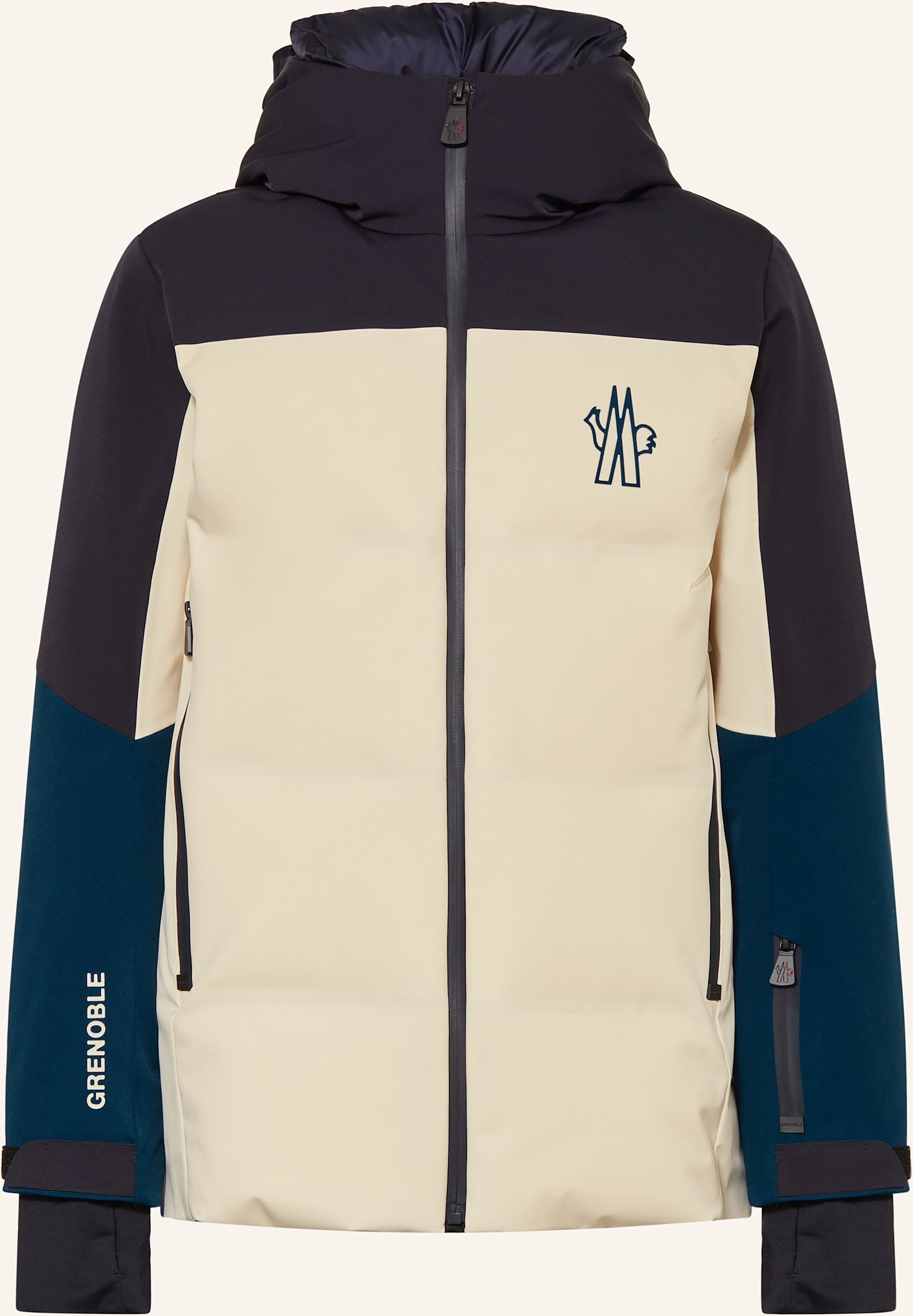 Thumbnail - Moncler Enfant Daunen-Skijacke New Montmiral beige