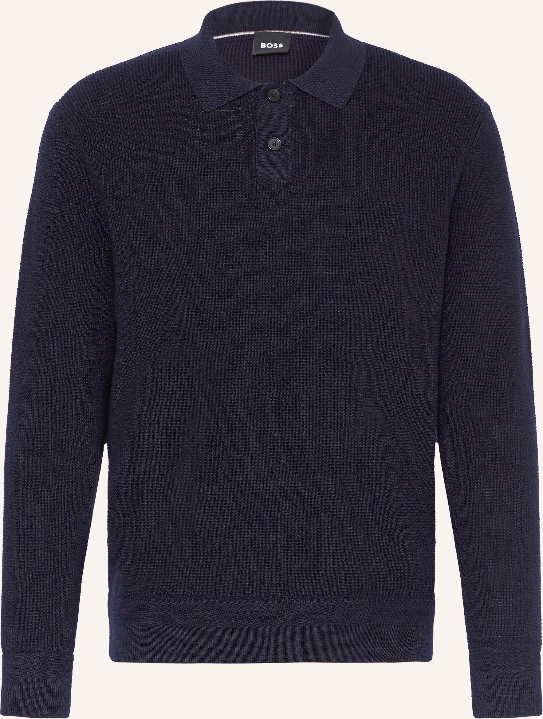 Boss Strick-Poloshirt Ulio blau