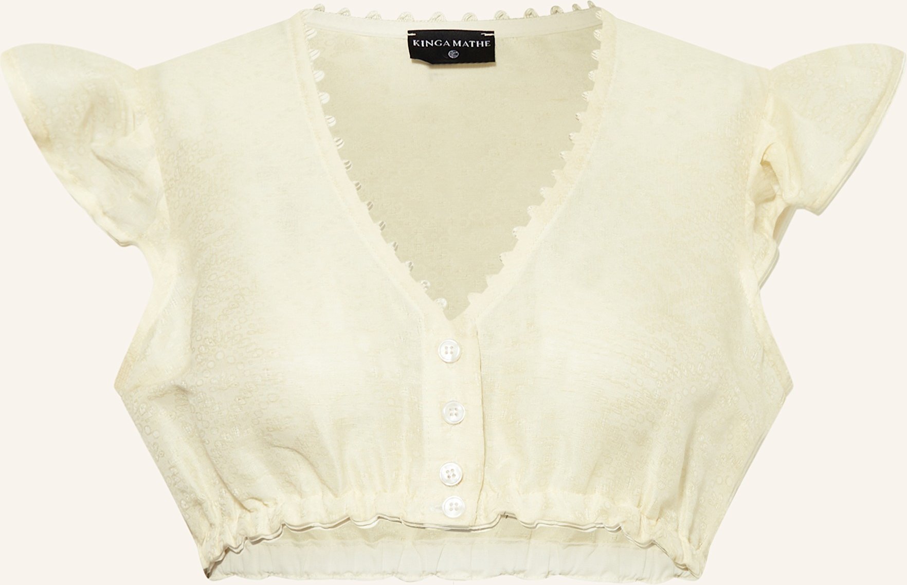 Kinga Mathe Dirndlbluse Kiki Mit Leinen Und Volants gelb