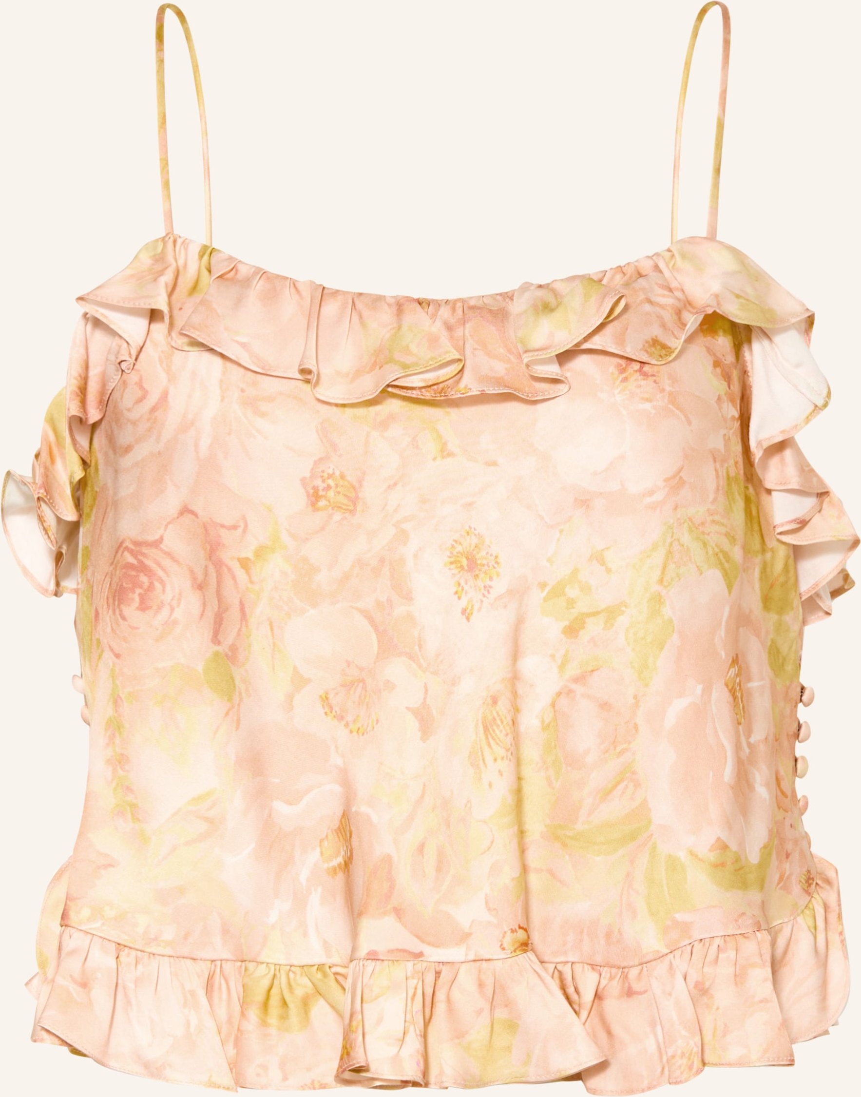 Sandro Satintop Mit Rüschen pink