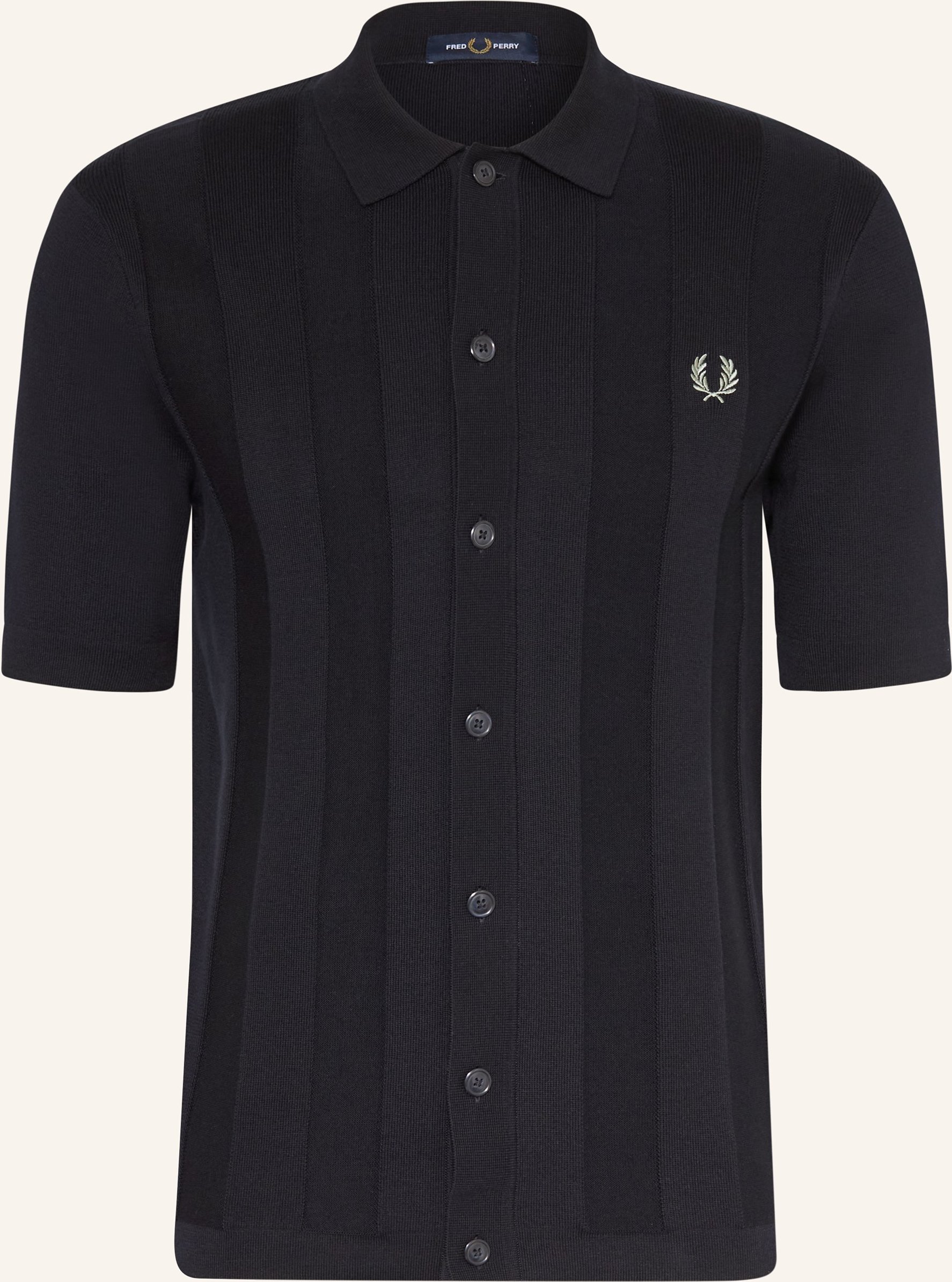 Fred Perry Strickhemd Slim Fit blau
