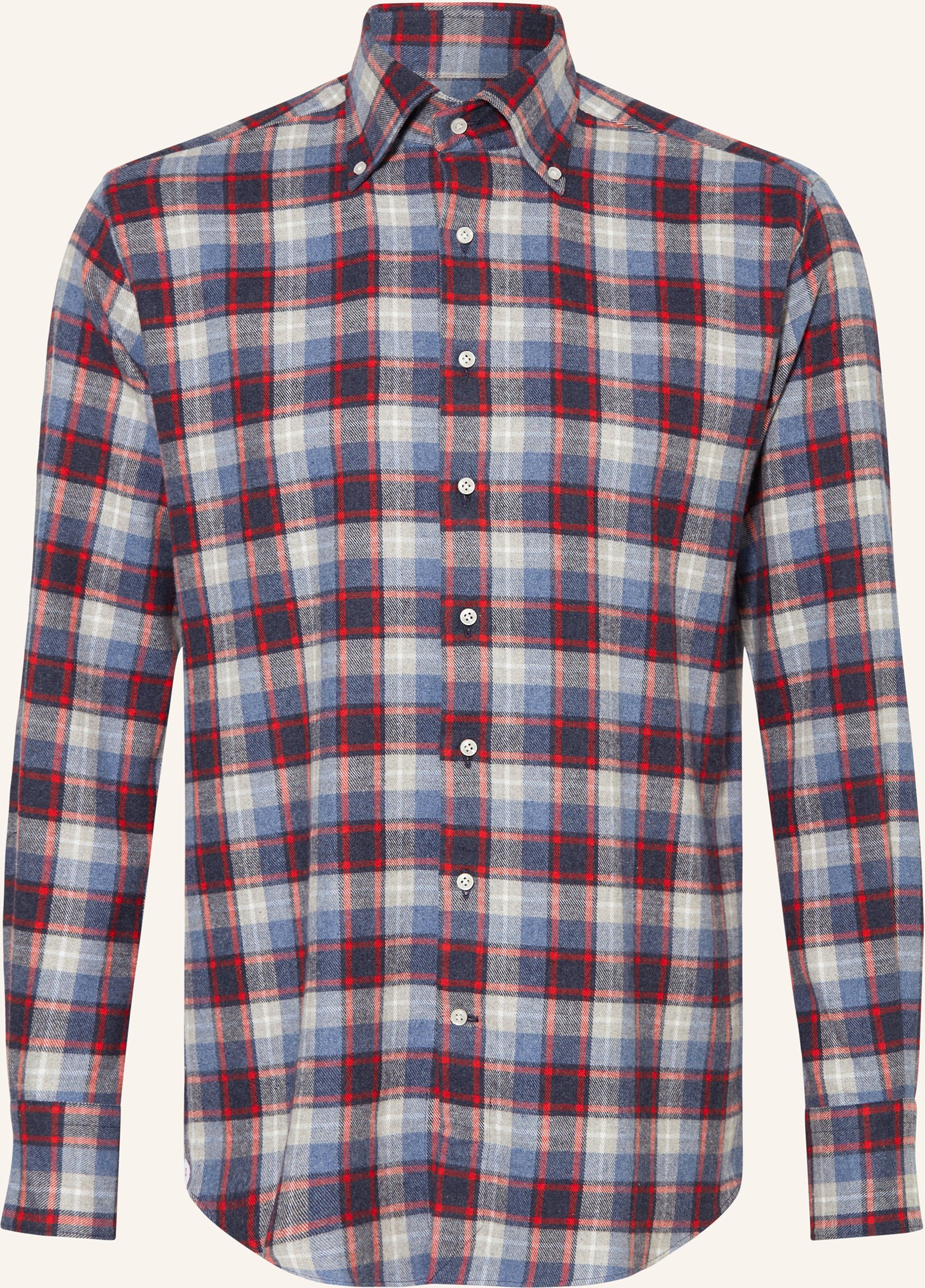 Artigiano Flanell-Hemd Classic Fit blau