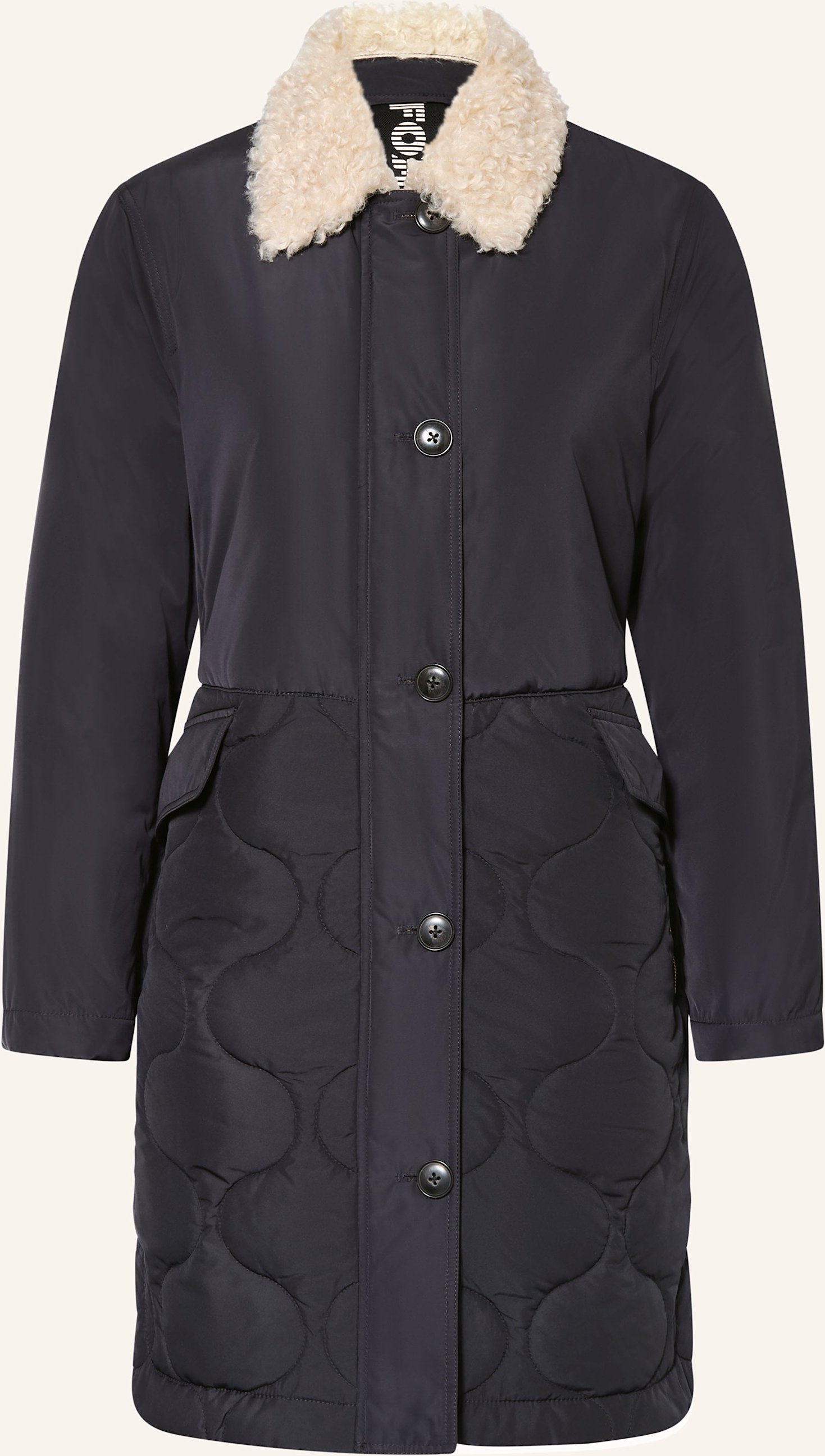 Fuchs Schmitt Steppmantel Mit Kunstfell blau