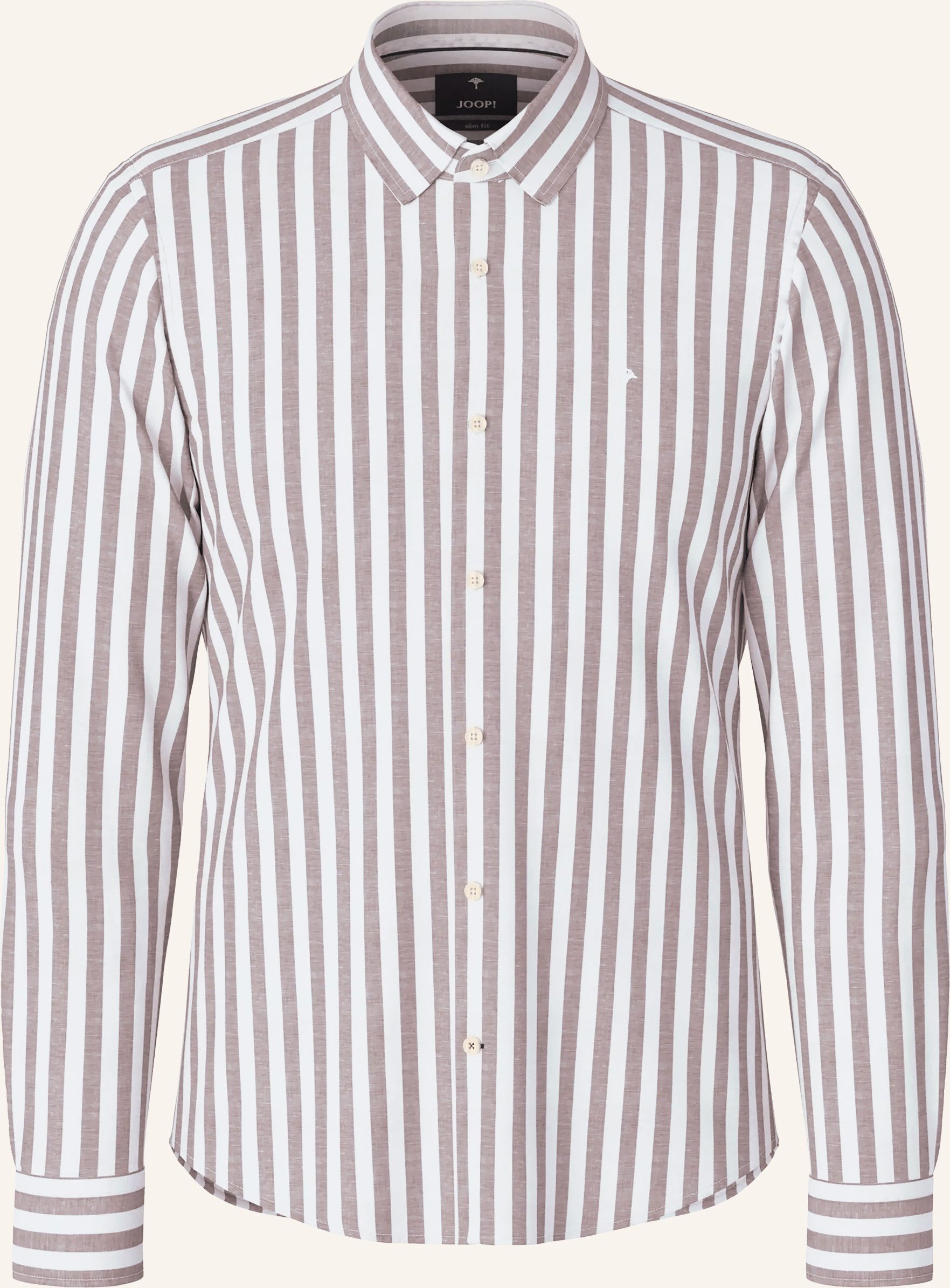 Joop! Hemd Pit Slim Fit Mit Leinen braun
