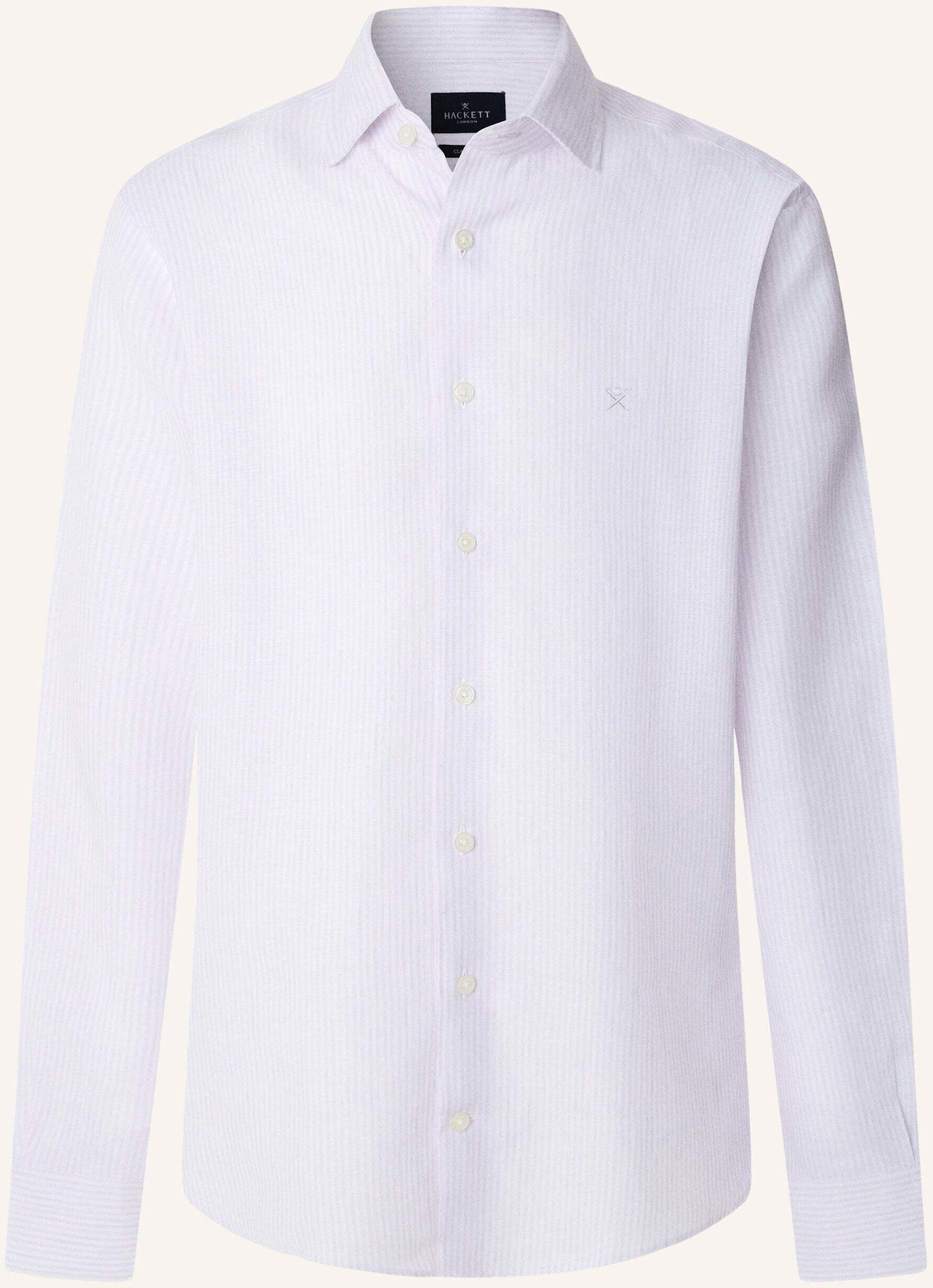 Hackett London Freizeithemd Linen Stripe lila