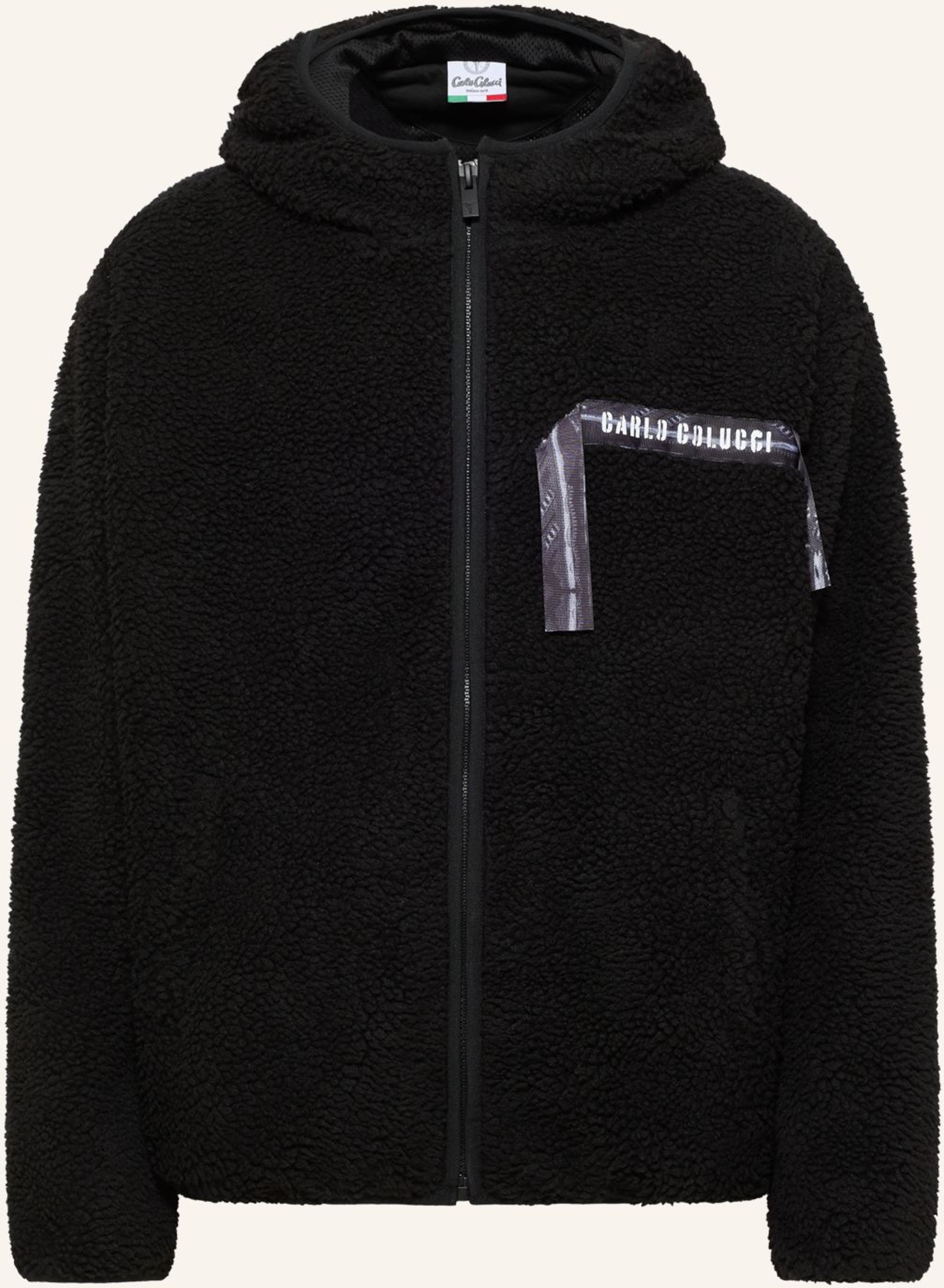 Carlo Colucci Oversize Teddy Jacke - Colucci Tapes Faietti schwarz