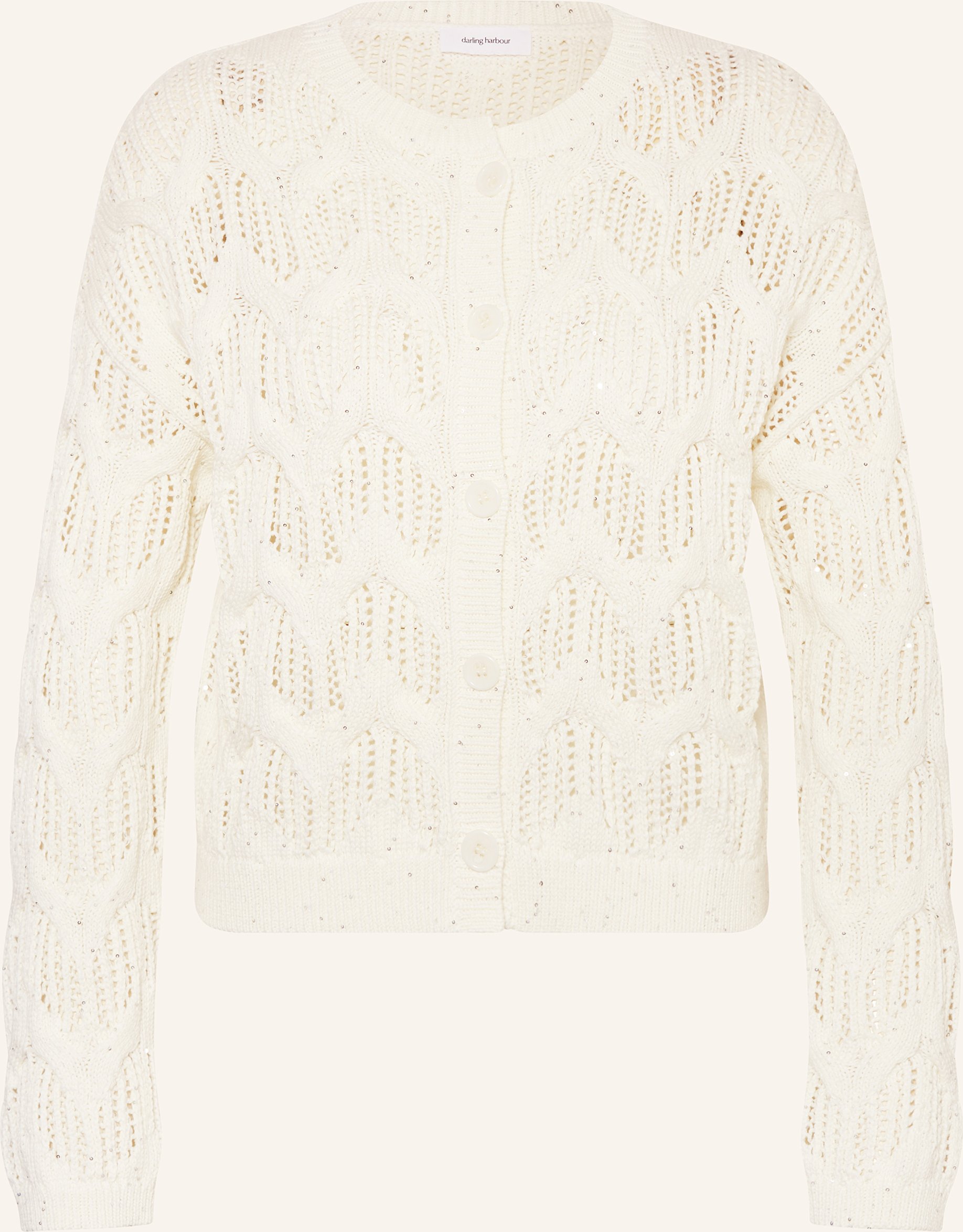 Thumbnail - Darling Harbour Strickjacke Mit Pailletten weiss
