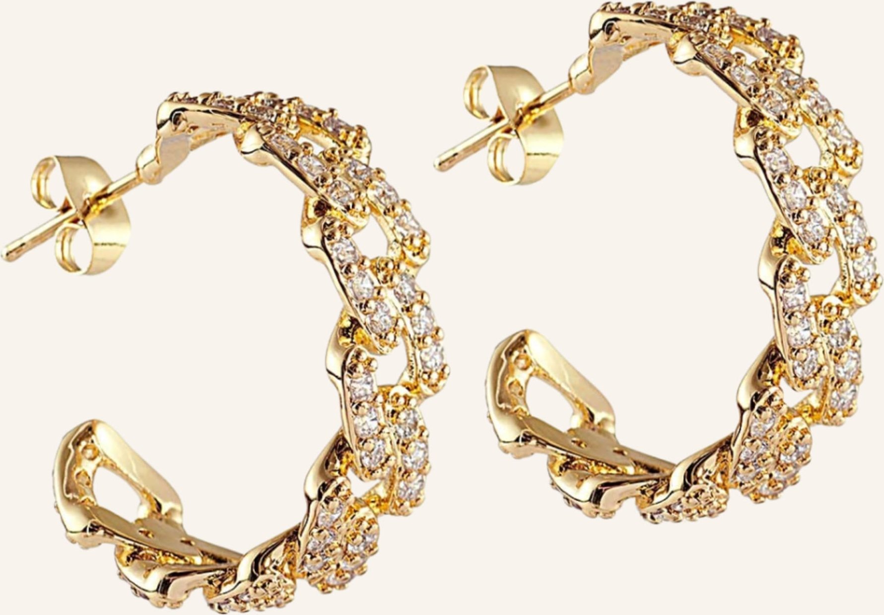 Crystal Haze Ohrringe Mexican Chain Earrings By Glambou gold