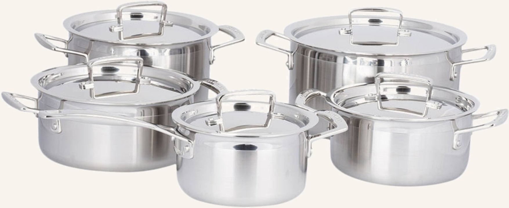 Le Creuset 5-Tlg.Topfset 3-Ply silber