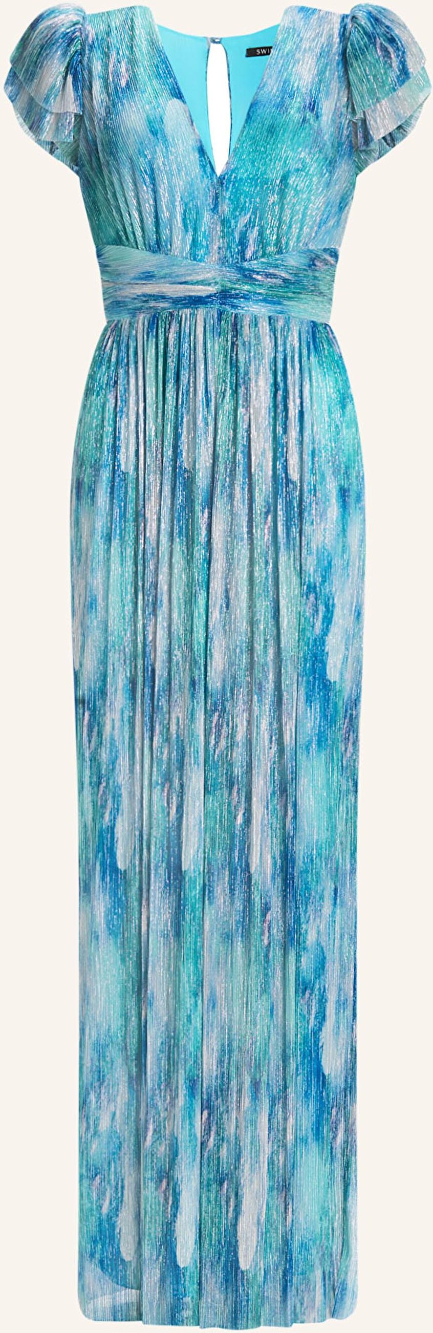 Swing Abendkleid Aus Plissee blau