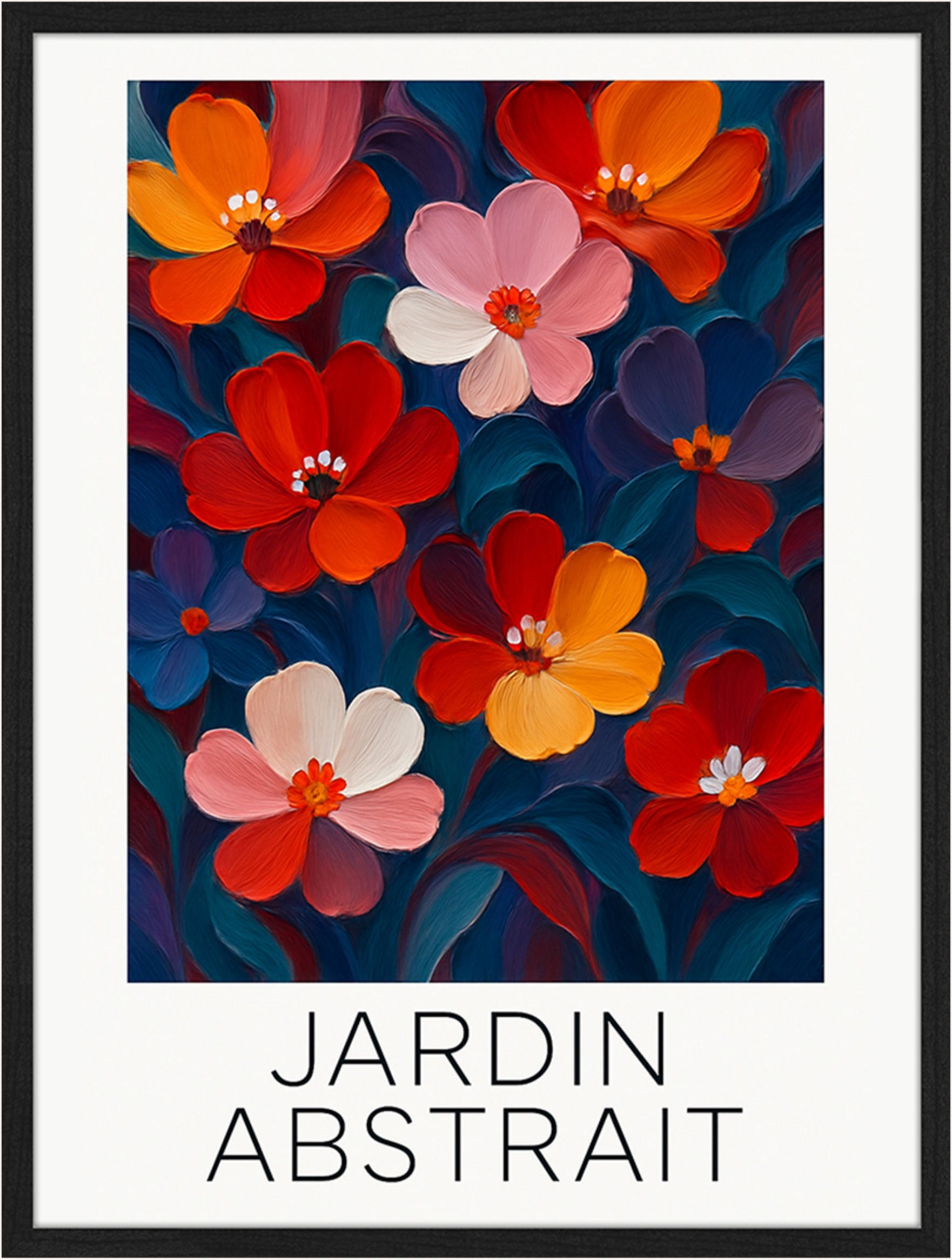 Liv Corday Wandbild Abstrakter Garten Mit Rahmen schwarz