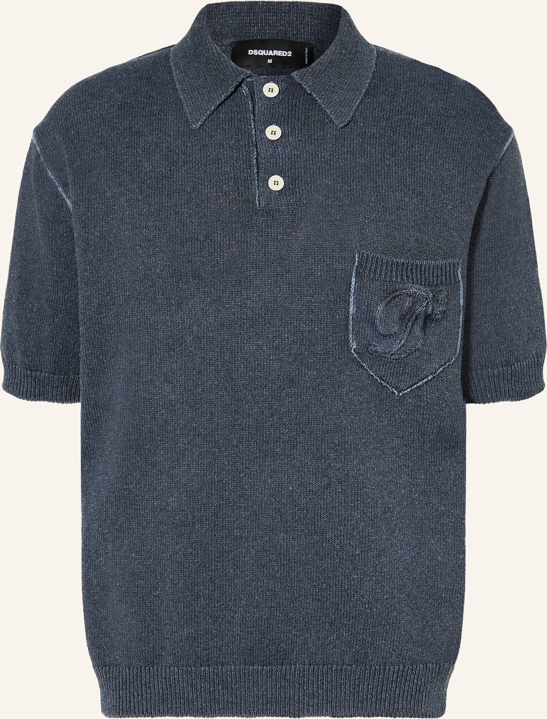 dsquared2 Strick-Poloshirt blau
