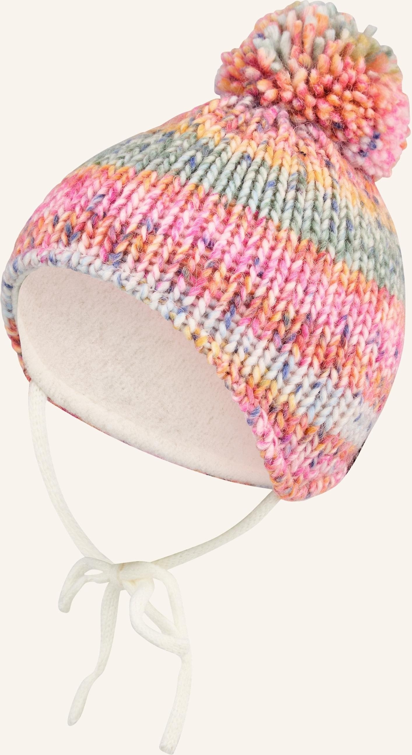 Sterntaler Bommelmütze Farbmix pink