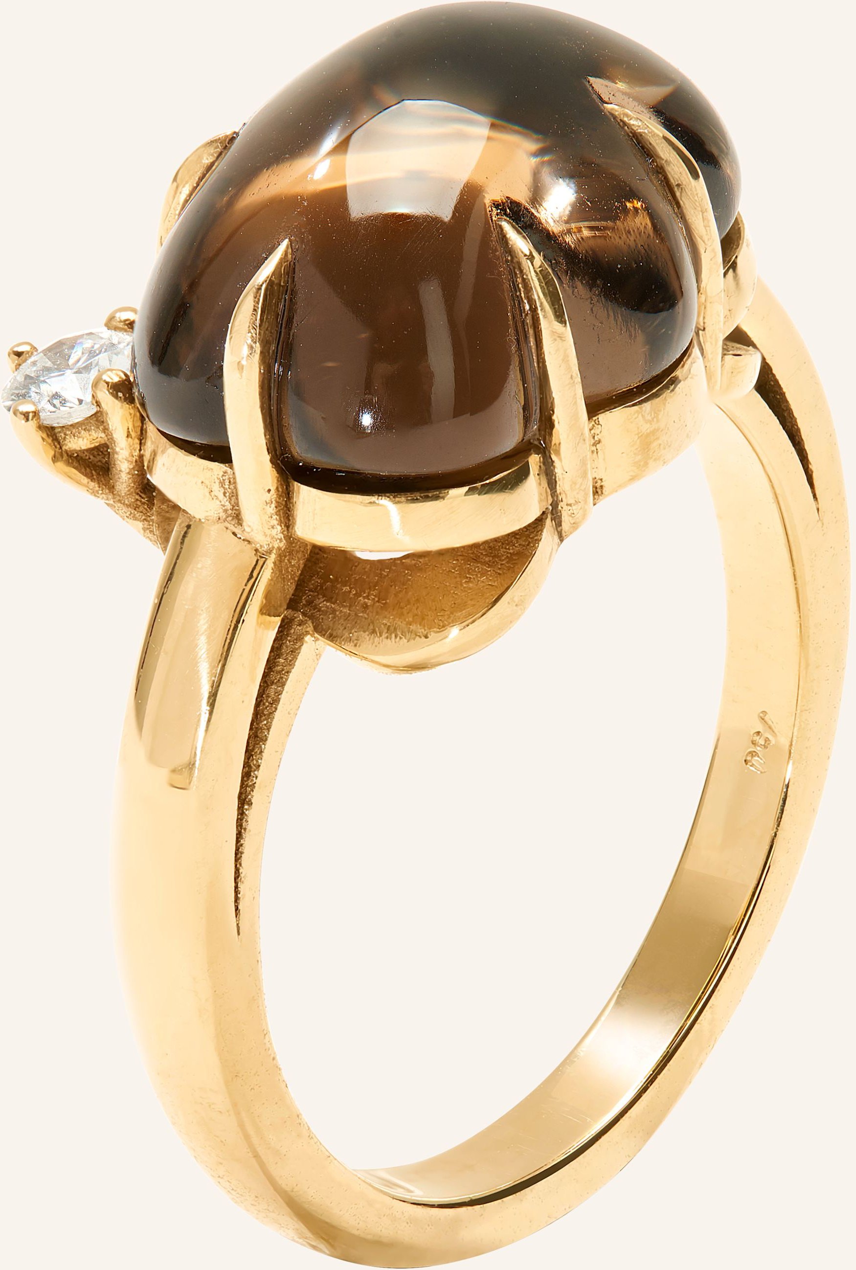 Vieri Ring Wolke Rauchquarz Brillant gold