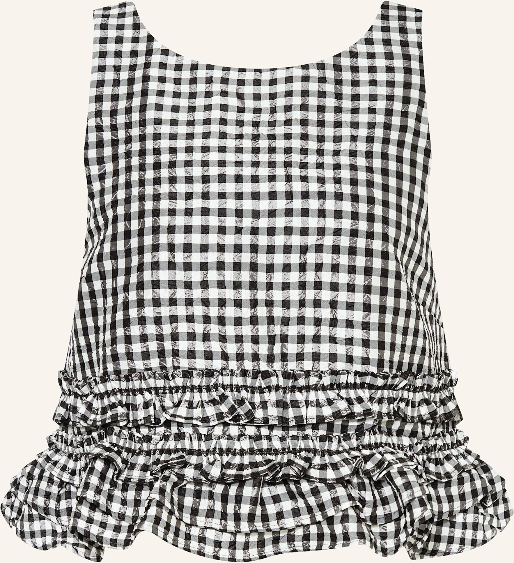 Ganni Blusenop Mit Rüschen schwarz