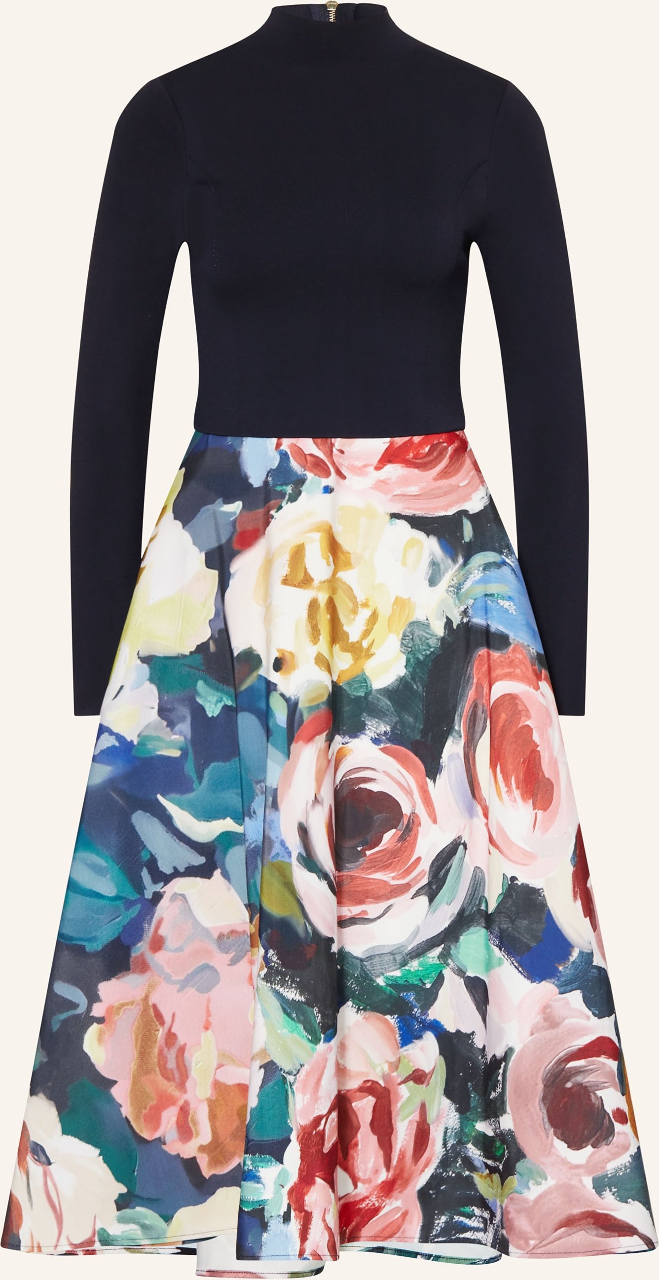 Thumbnail - Ted Baker Kleid Patriia Im Materialmix blau