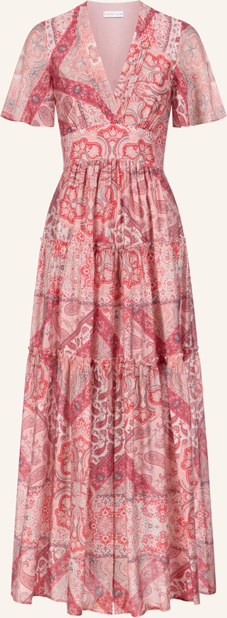 Claire Luise Langes Kleid Mit Paisleymuster rot