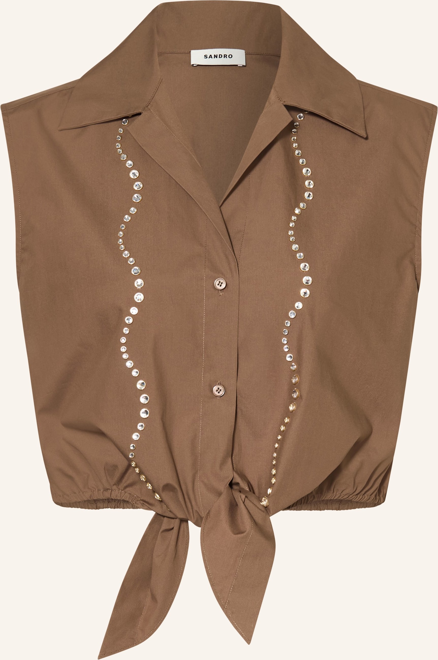 Sandro Bluse Mit Schmucksteinen braun