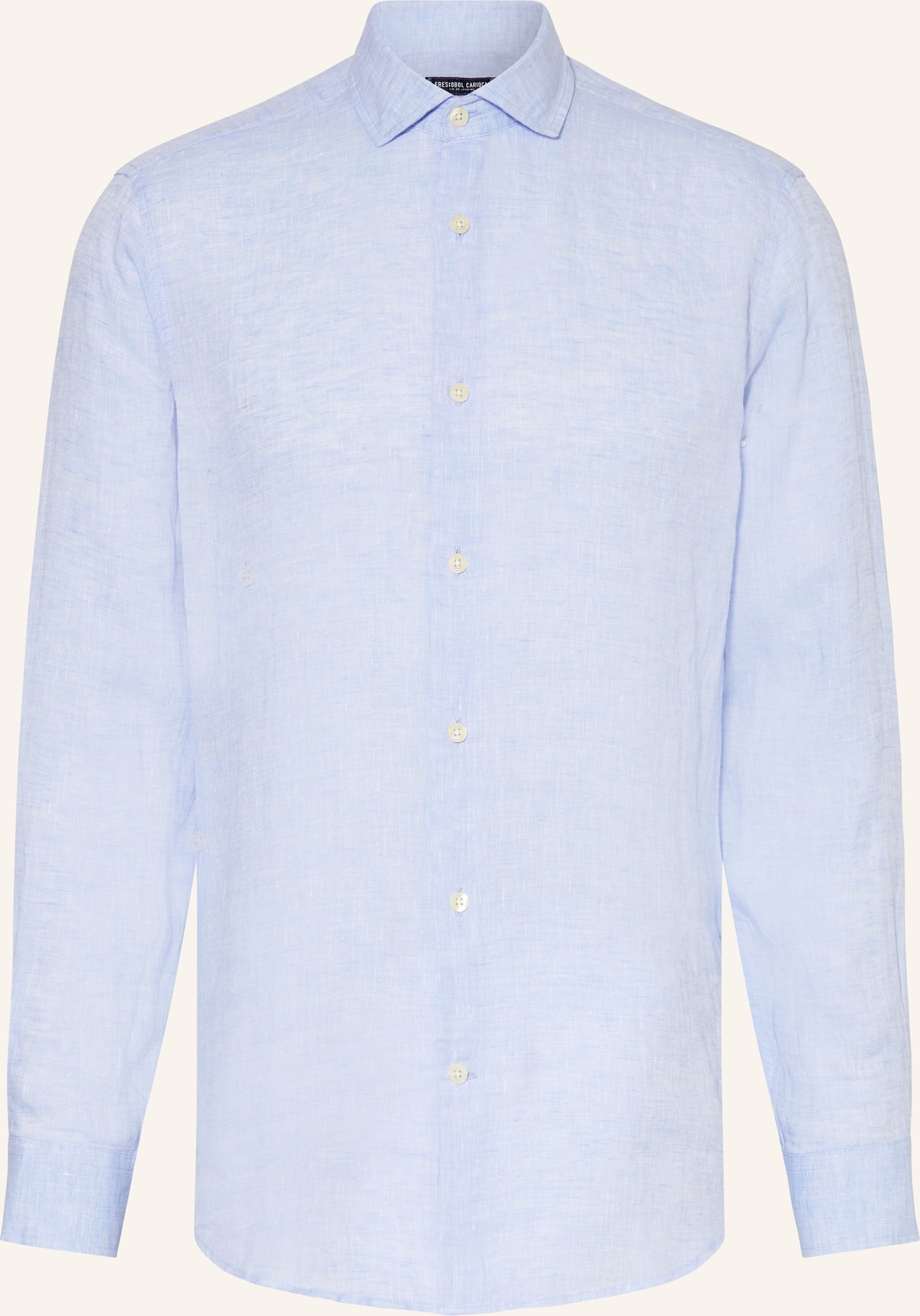 Frescobol Carioca Leinenhemd Antonio Regular Fit blau