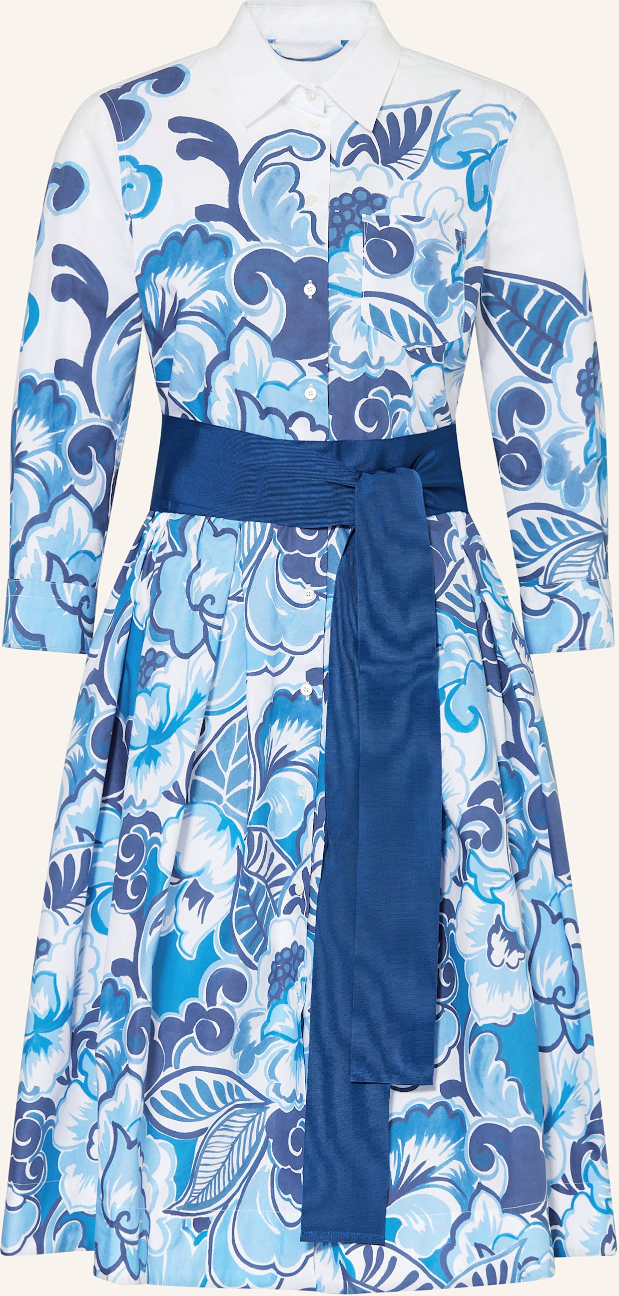 Sara Roka Hemdblusenkleid Nidina Mit 3/4-Arm blau