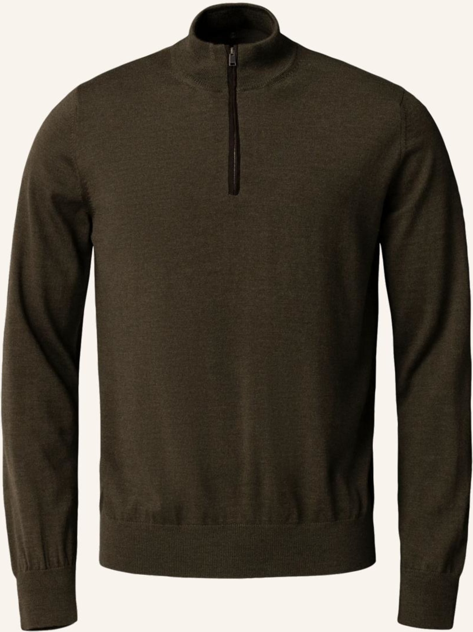 Eton Quarter-Zip-Strickpullover gruen