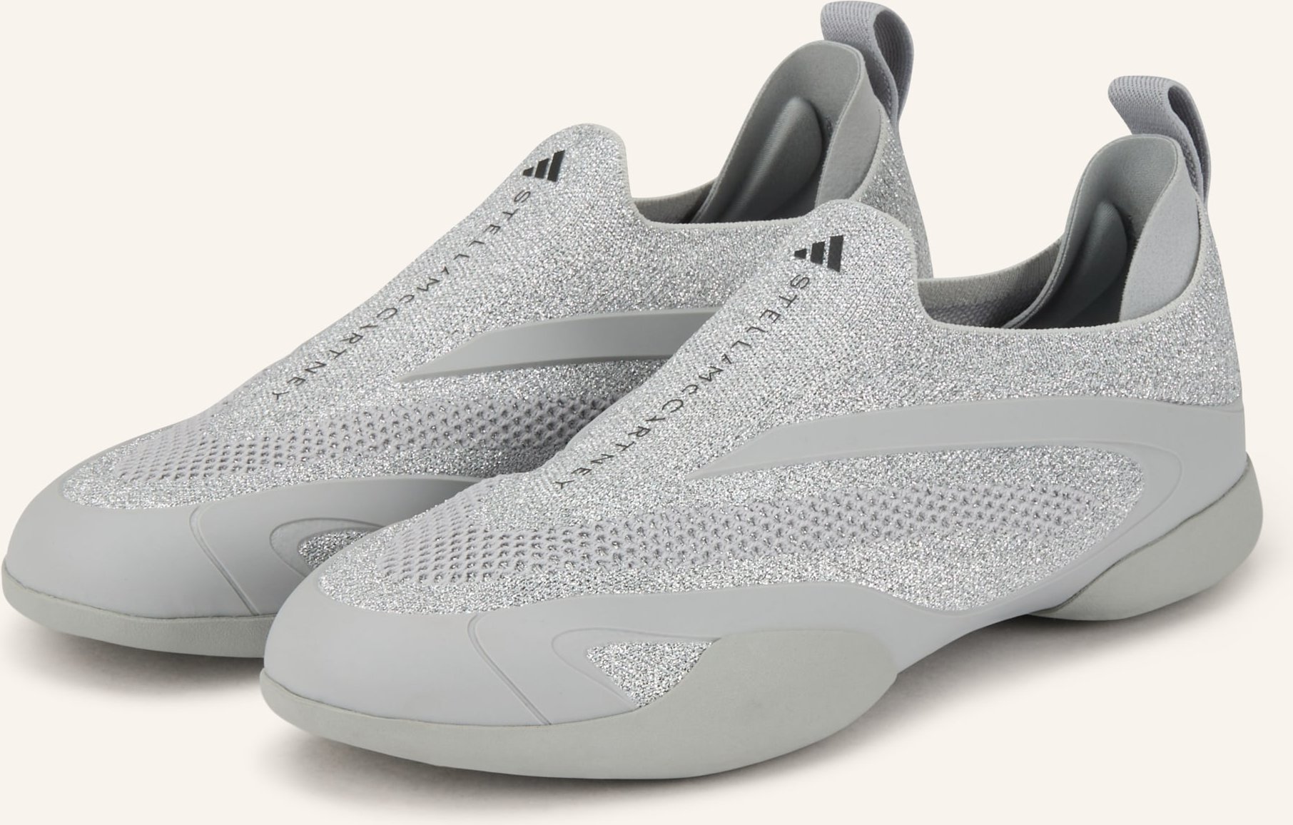 Adidas By Stella Mccartney Slip-On-Sneaker Asmc Taekwondo Mit Glitzergarn silber