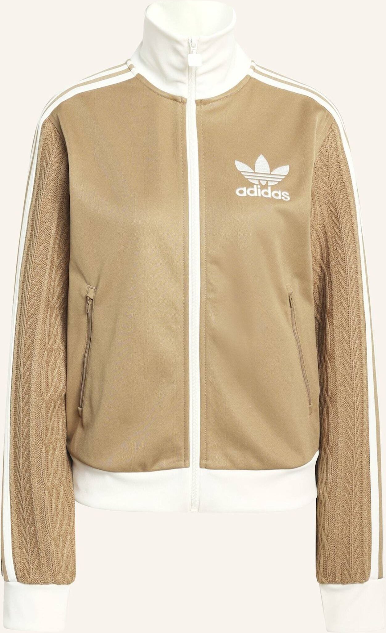 Adidas Originals Sweatjacke Knit Classic Im Materialmix braun