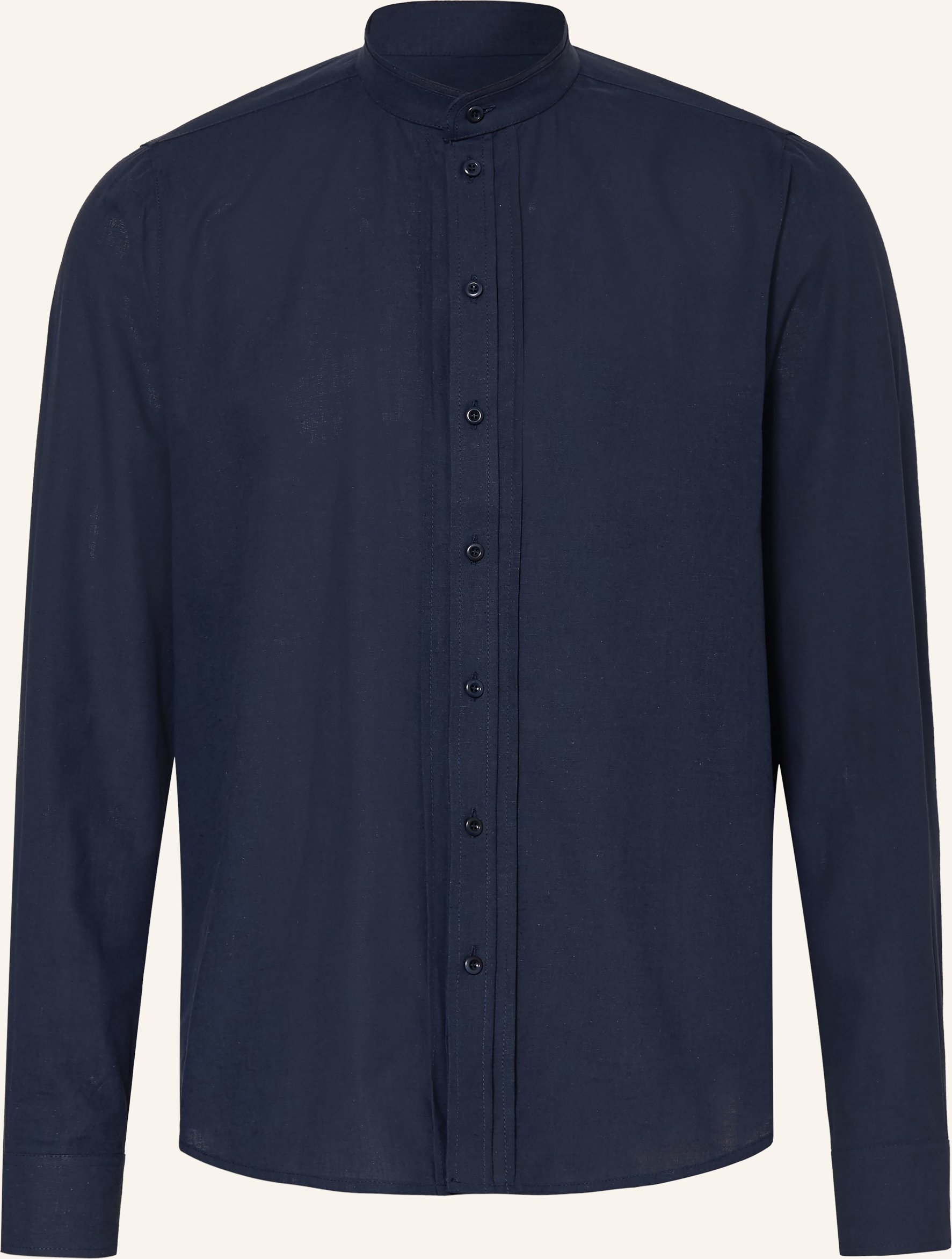 Grasegger Hemd Comfort Fit Mit Leinen blau