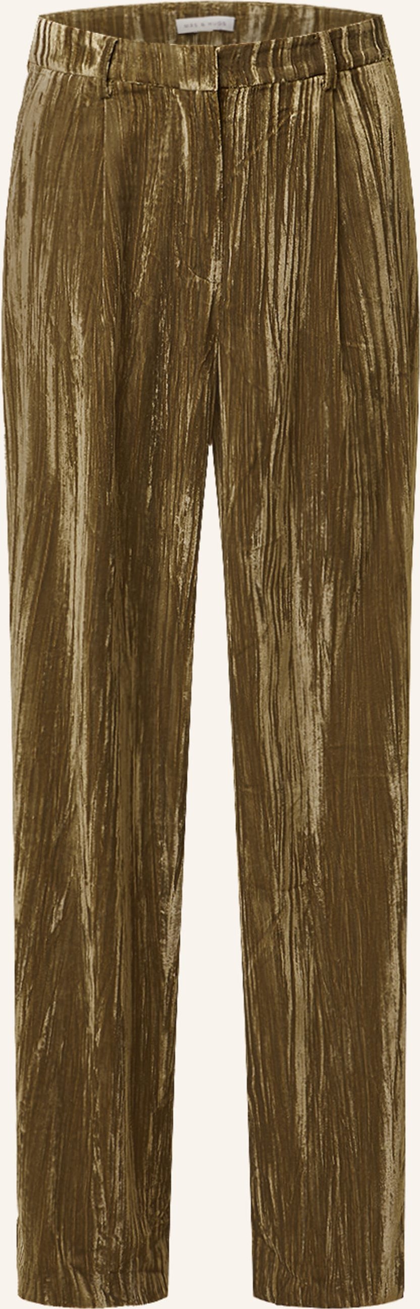 Mrs & Hugs Marlenehose Aus Samt gruen