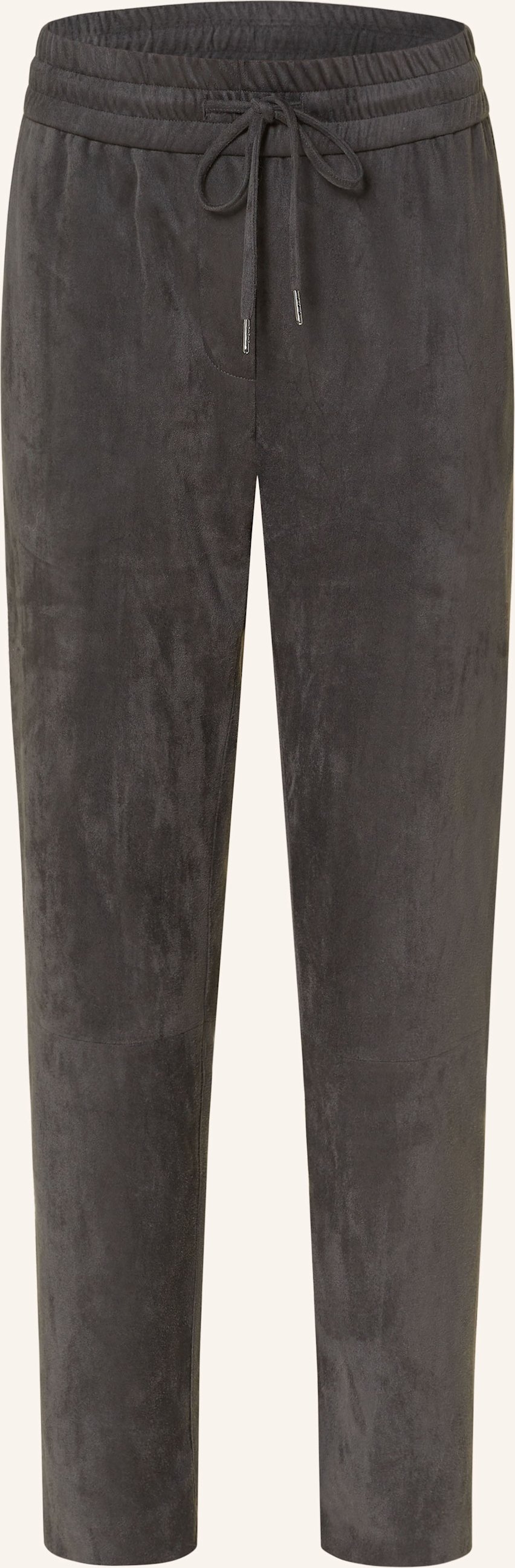 Juvia Hose Im Jogging-Stil In Lederoptik grau