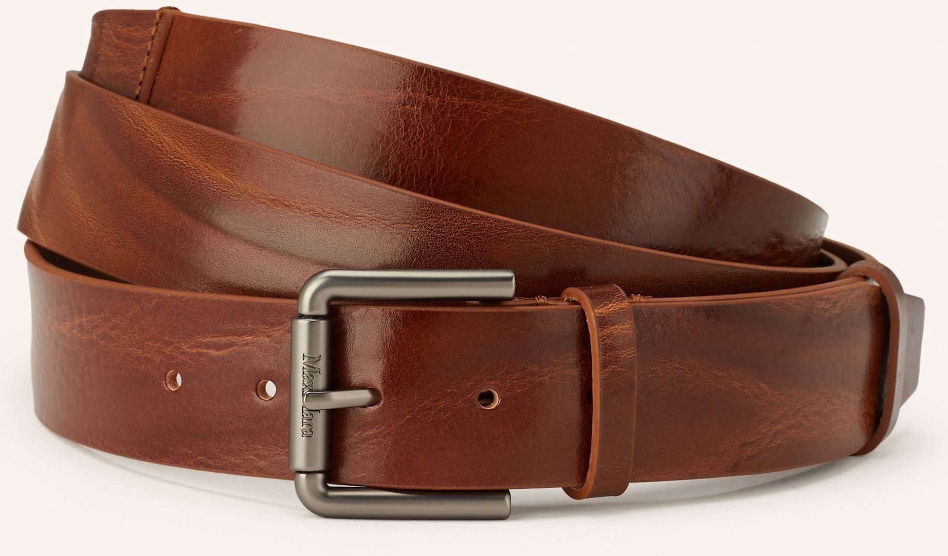 Max Mara Ledergürtel buckle40xlong braun