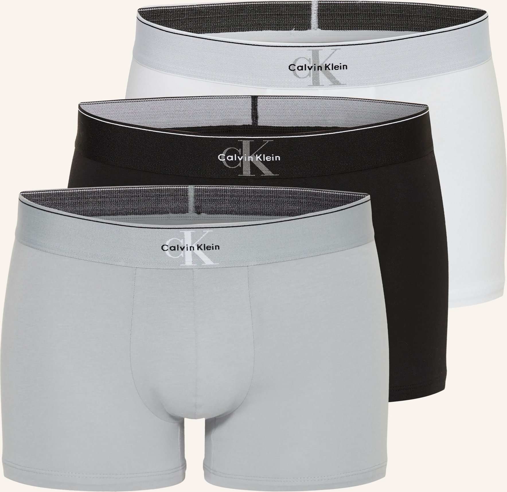 Calvin Klein 3er-Pack Boxershorts Graphic Monogram grau