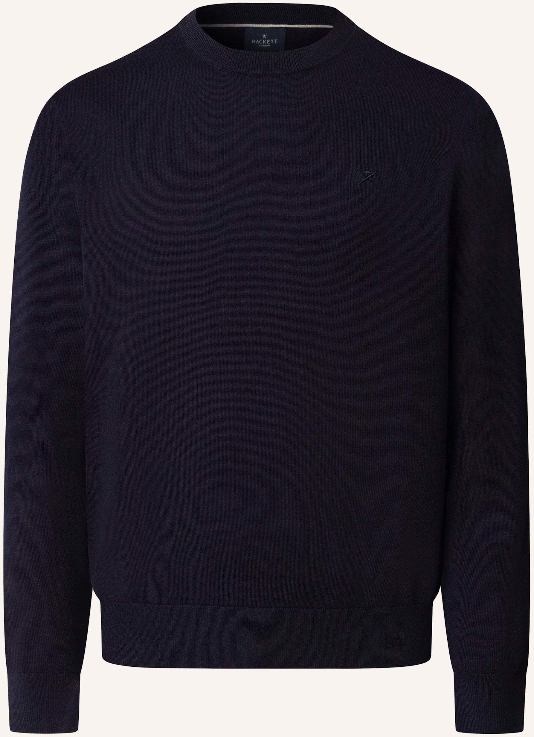 Hackett London Pullover Cotton Silk Crew blau
