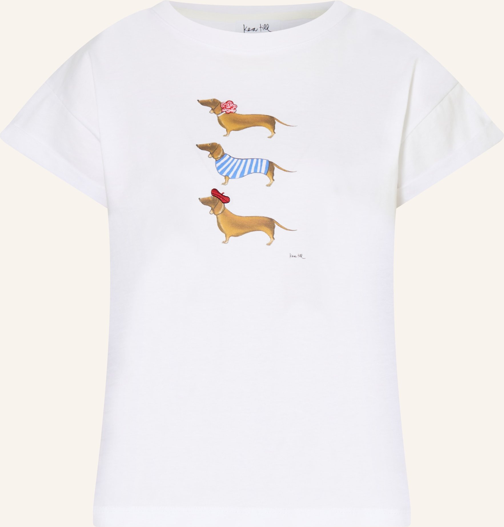Kera Till T-Shirt Dackel Trio weiss