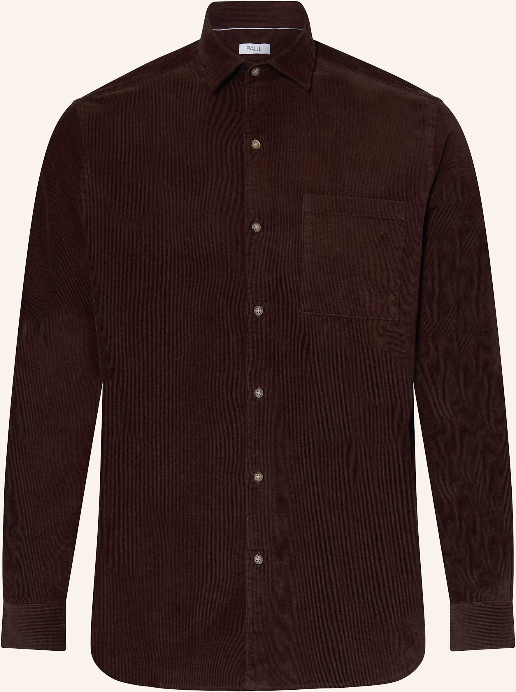 Paul Cordhemd Comfort Fit braun