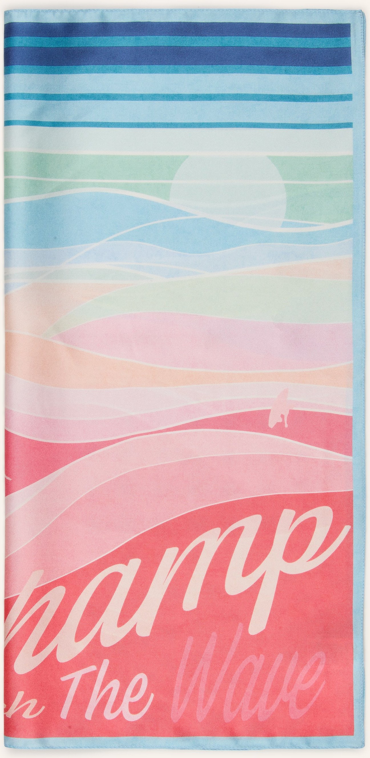 Longchamp Seidentuch Sunset Waves pink