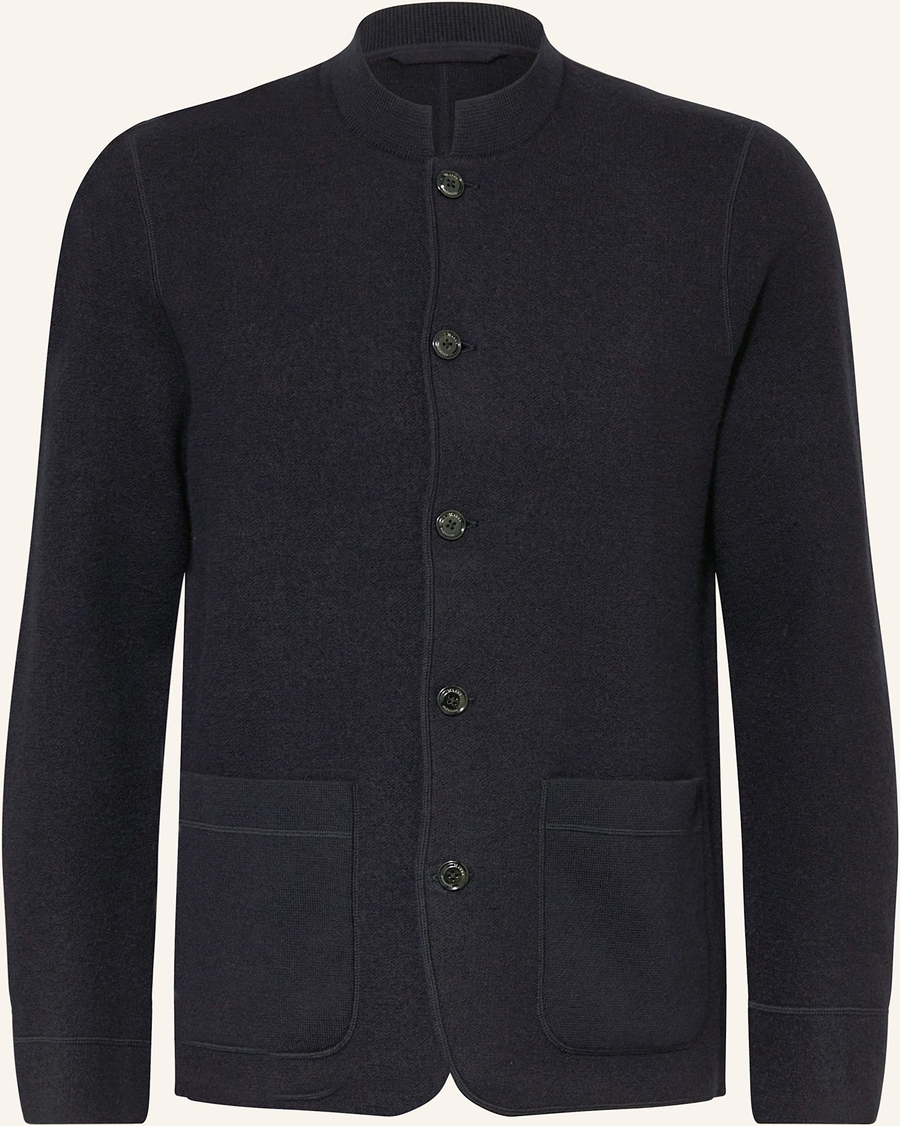 Maerz Muenchen Strickjacke Aus Merinowolle blau
