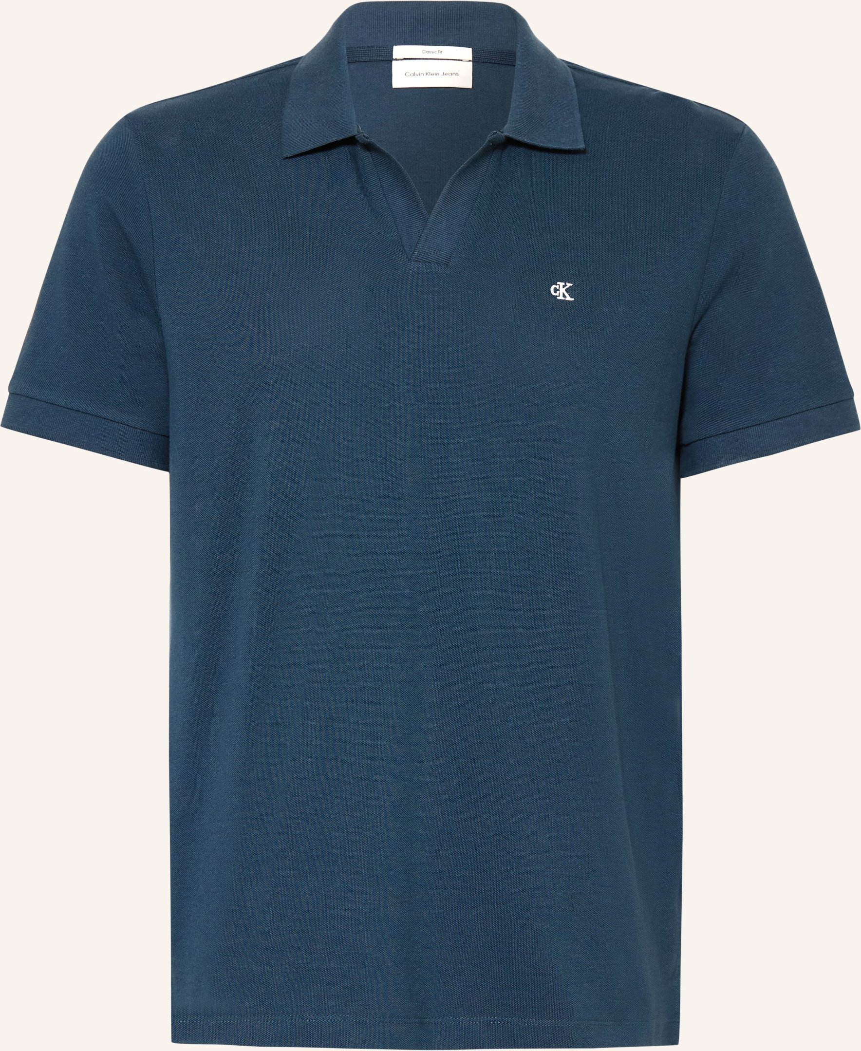 Calvin Klein Jeans Piqué-Poloshirt Classic Fit blau