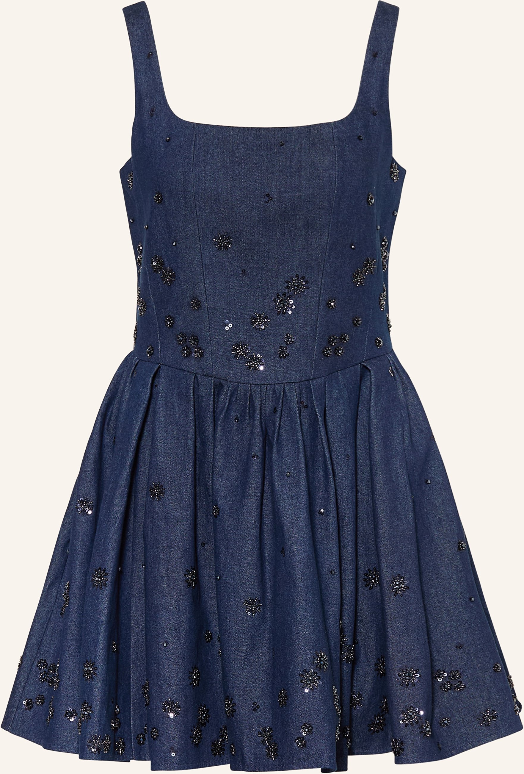 Maje Jeanskleid Mit Pailletten blau