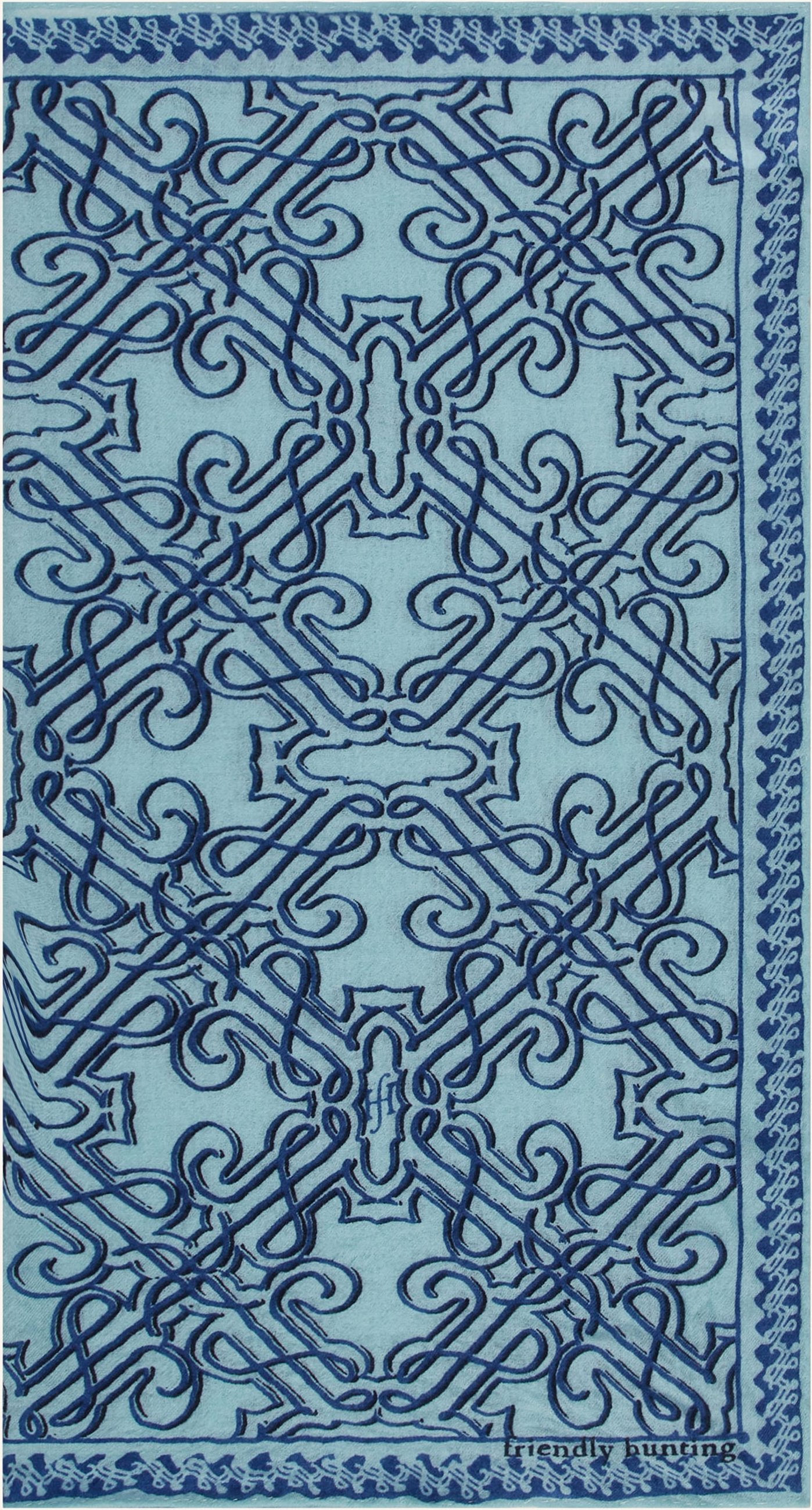 Friendly Hunting Cashmere-Tuch blau