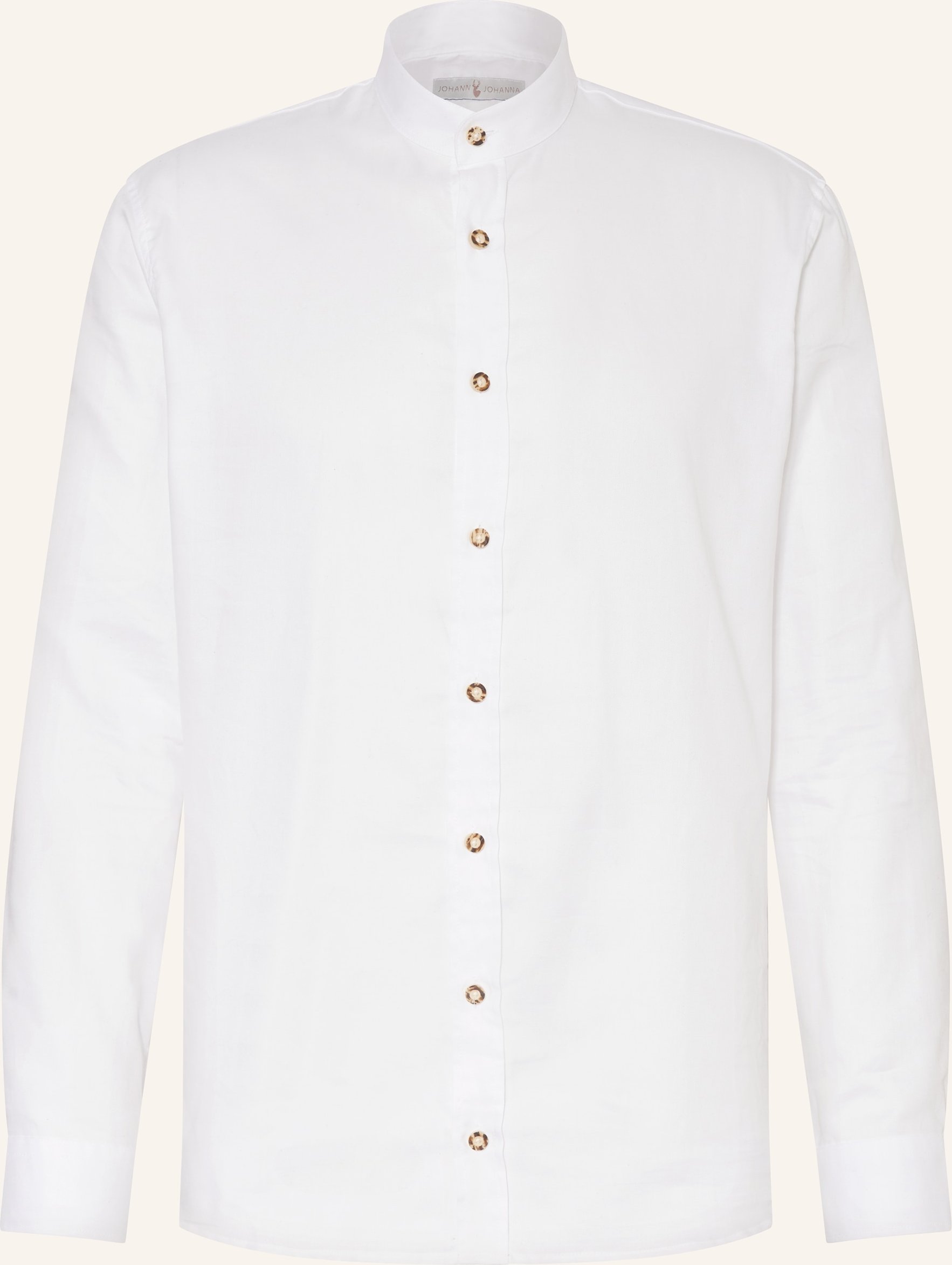 Johann & Johanna Trachtenhemd Regular Fit Mit Stehkragen weiss