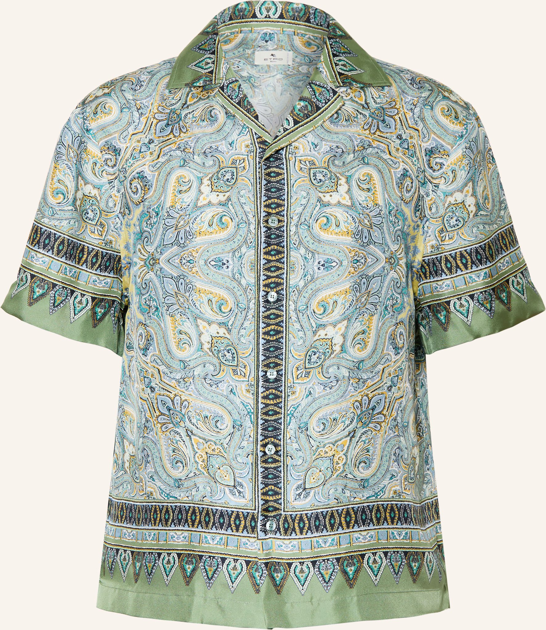 Etro Resorthemd Comfort Fit Aus Seide gruen