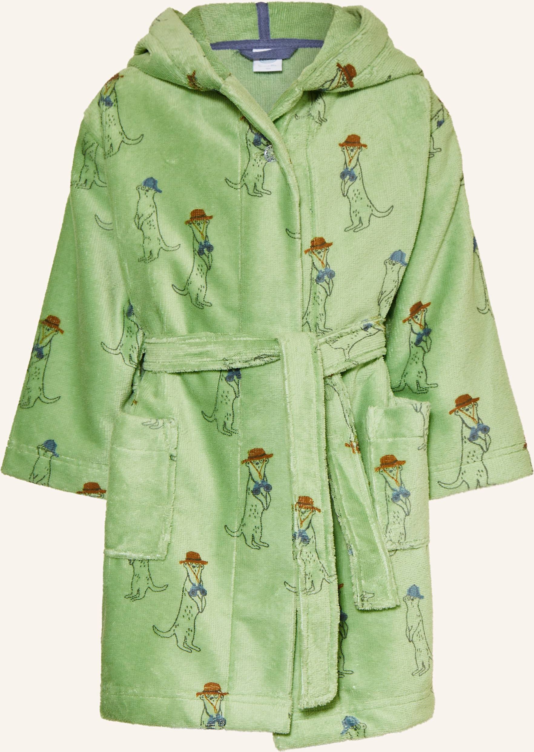 Sanetta Bademantel Mit Kapuze gruen