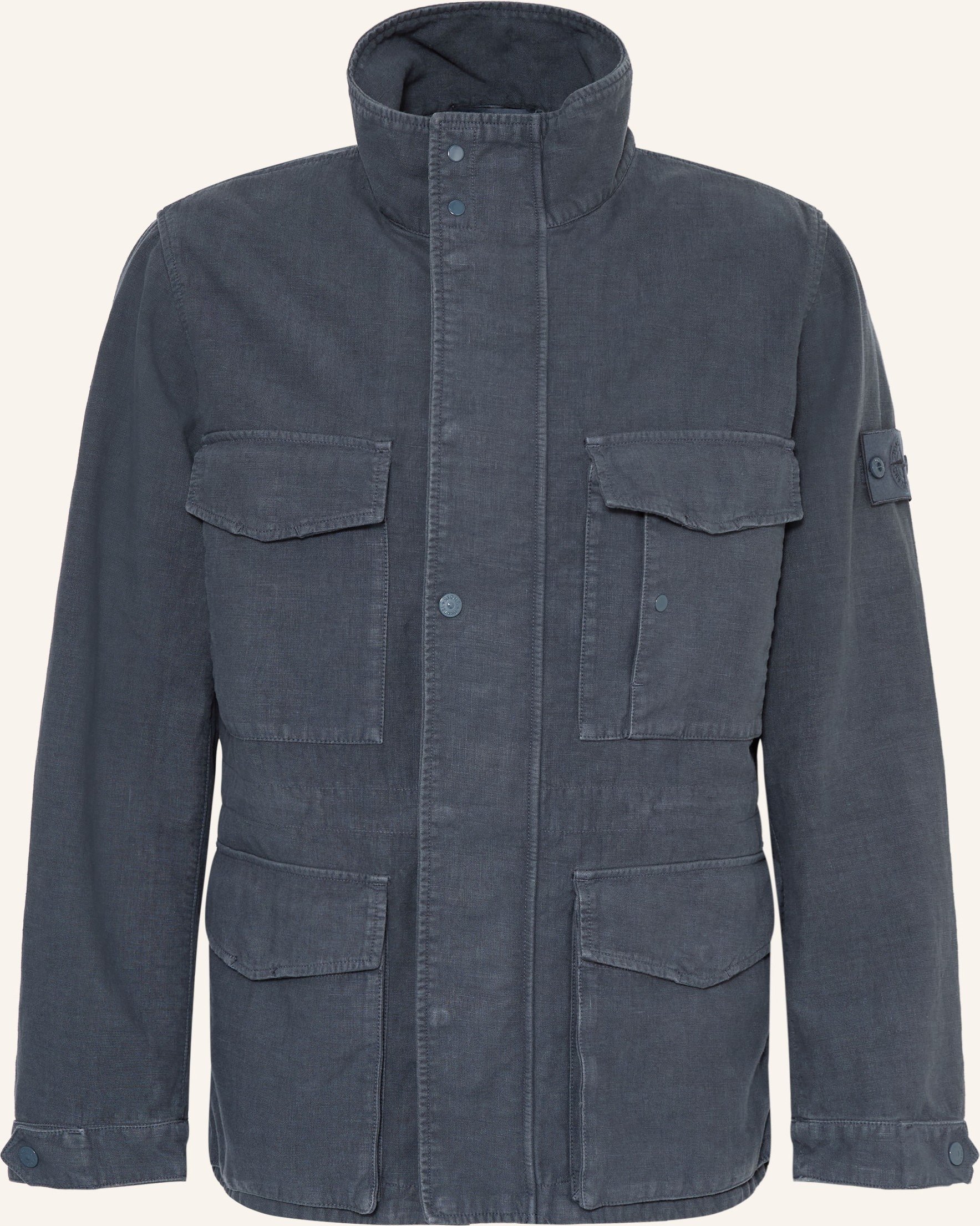 Stone Island Fieldjacket Ghost Mit Leinen blau