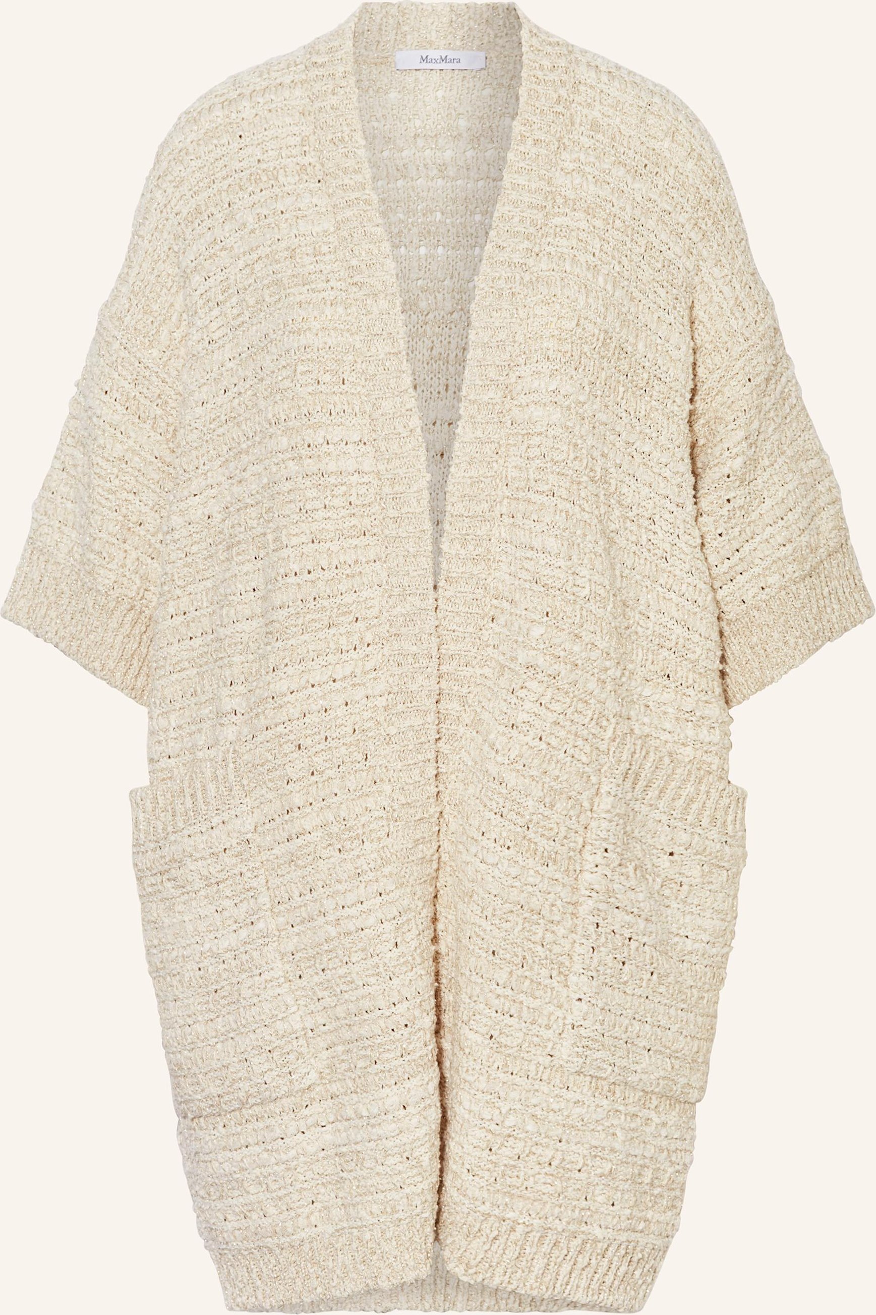 Thumbnail - Max Mara Strickhülle Zulma Mit Glitzergarn Und 3/4-Arm beige