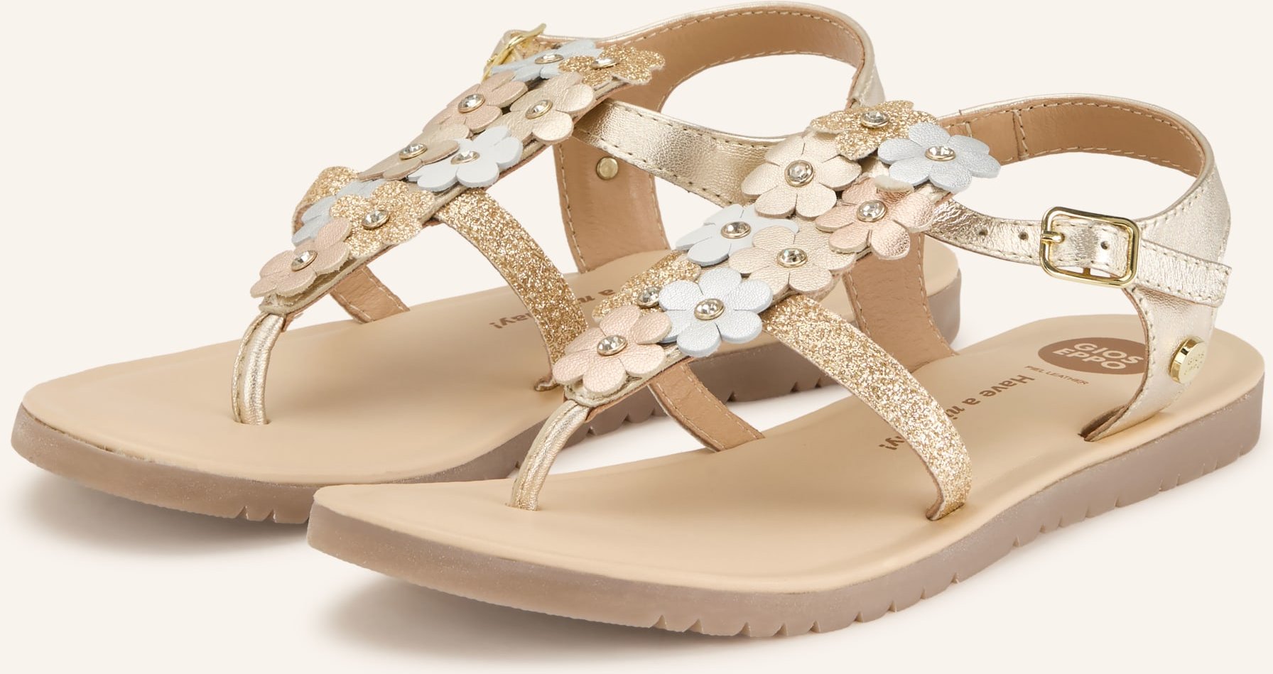 Gioseppo Zehentrenner Tambach Mit Schmucksteinen gold