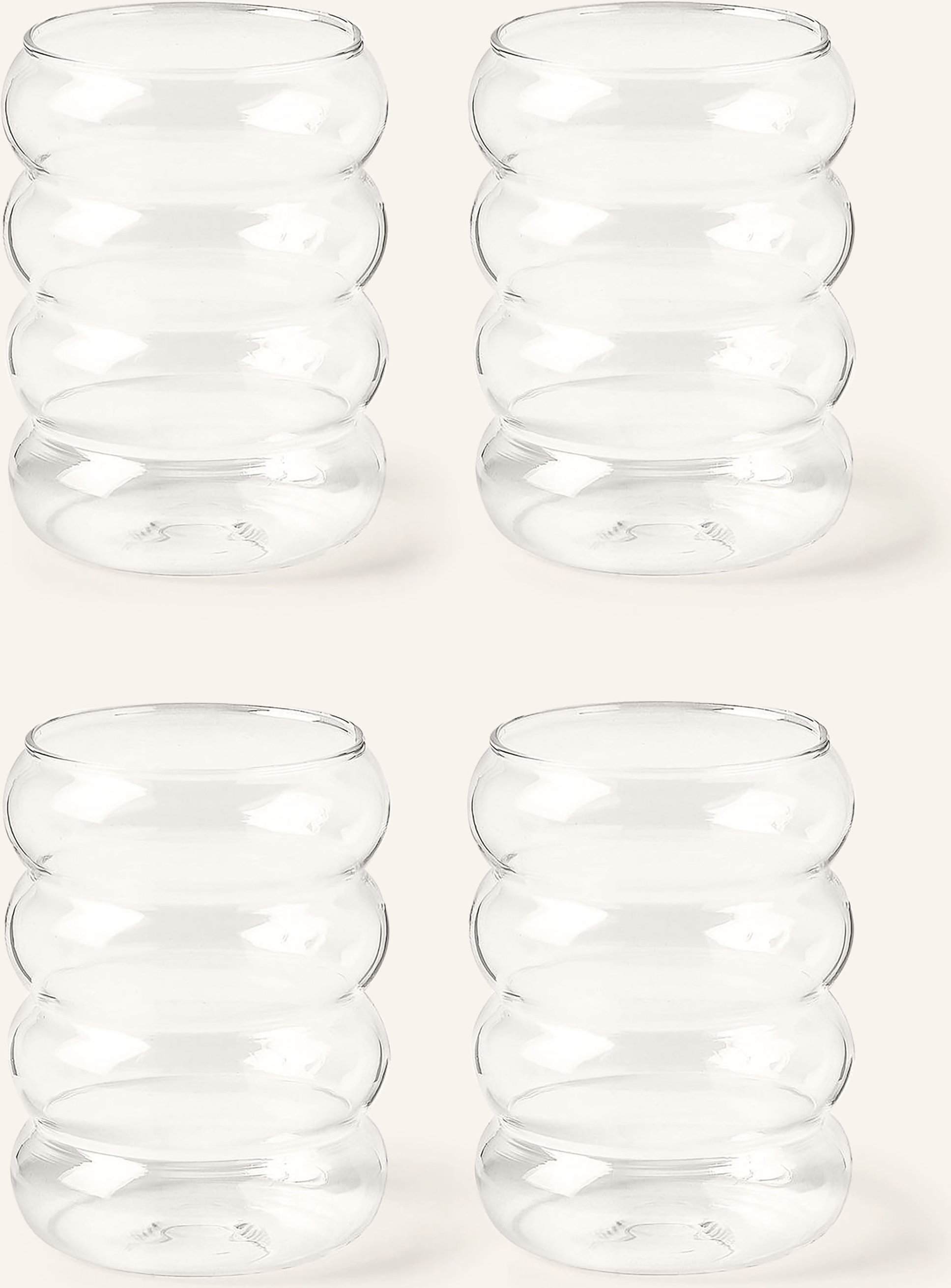 Westwing Collection 4er-Set Wassergläser Bubbly transparent